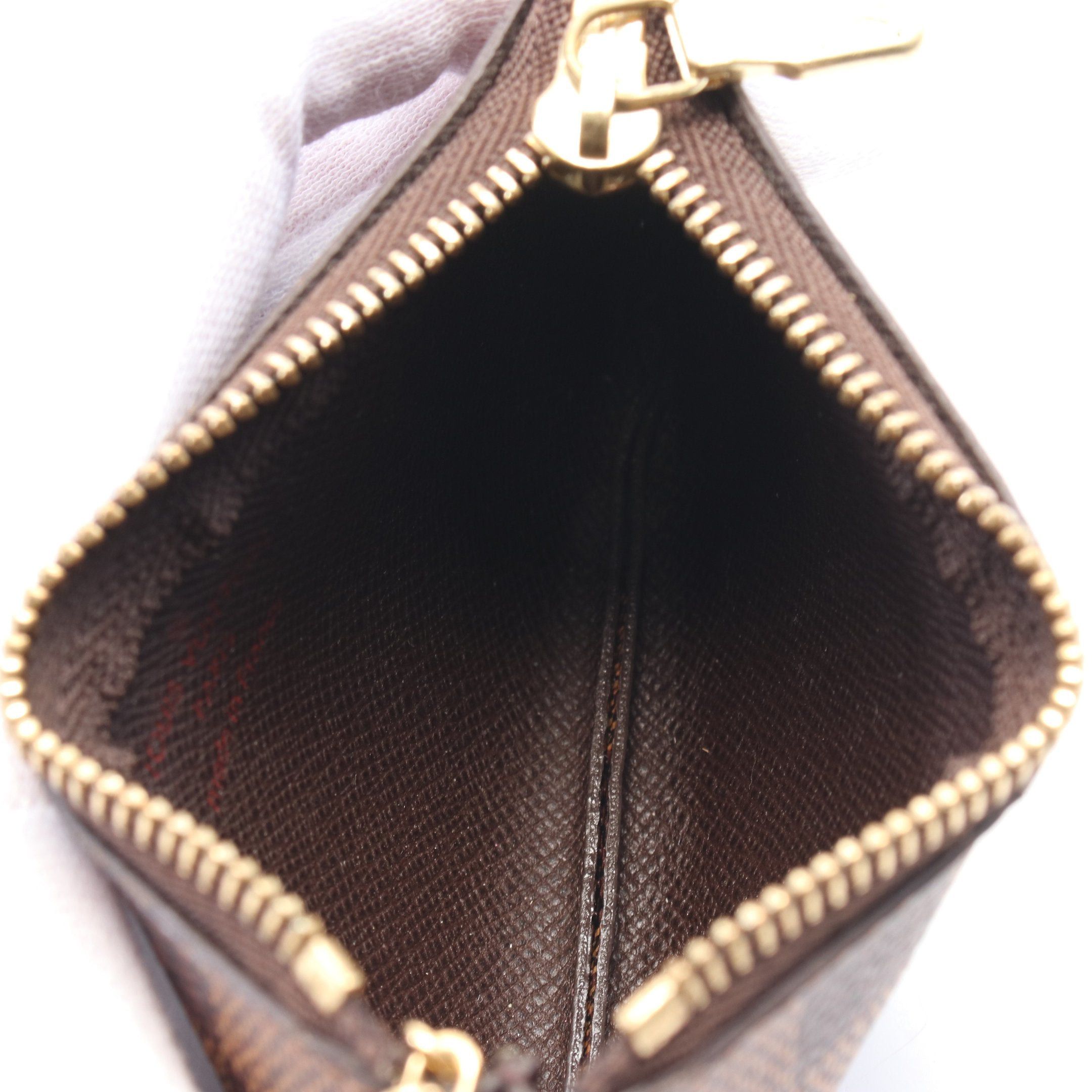 Louis Vuitton Louis Vuitton Pochette Kure Damier Ebene Coin Purse Leather Brown Size ONE SIZE - 3 Thumbnail