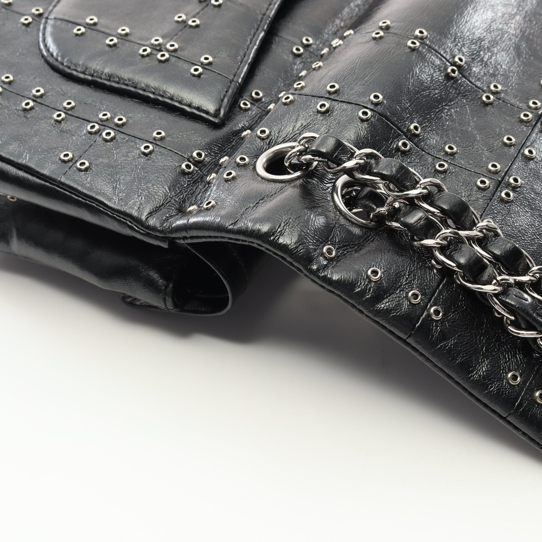 Chanel Chanel Airline Matelasse Double Flap Chain Shoulder Bag Leather Black Silver Hardware Size ONE SIZE - 9 Thumbnail