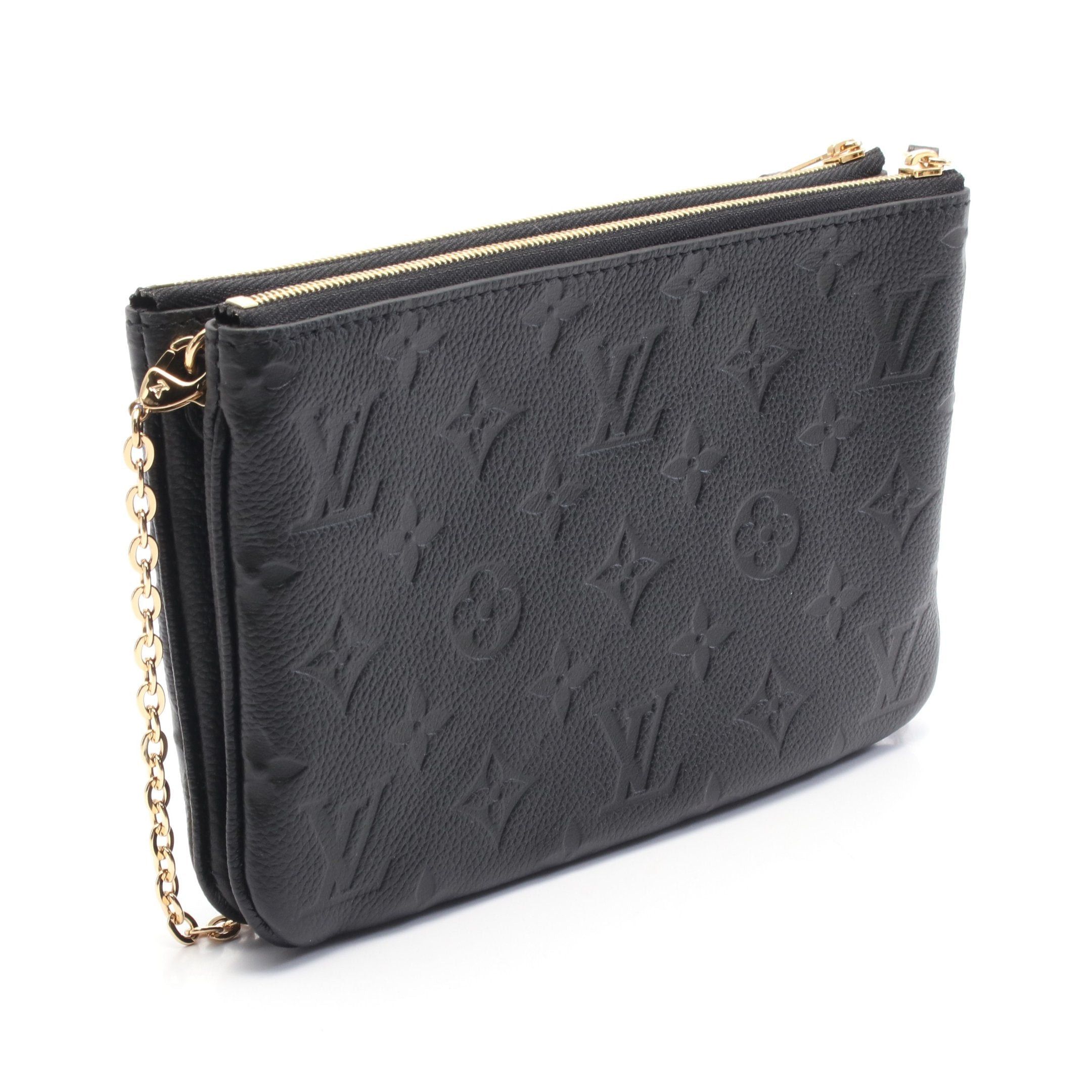 Louis Vuitton Louis Vuitton Pochette Double Zip Monogram Empreinte Noir Chain Shoulder Bag Leather Black Size ONE SIZE - 2 Thumbnail