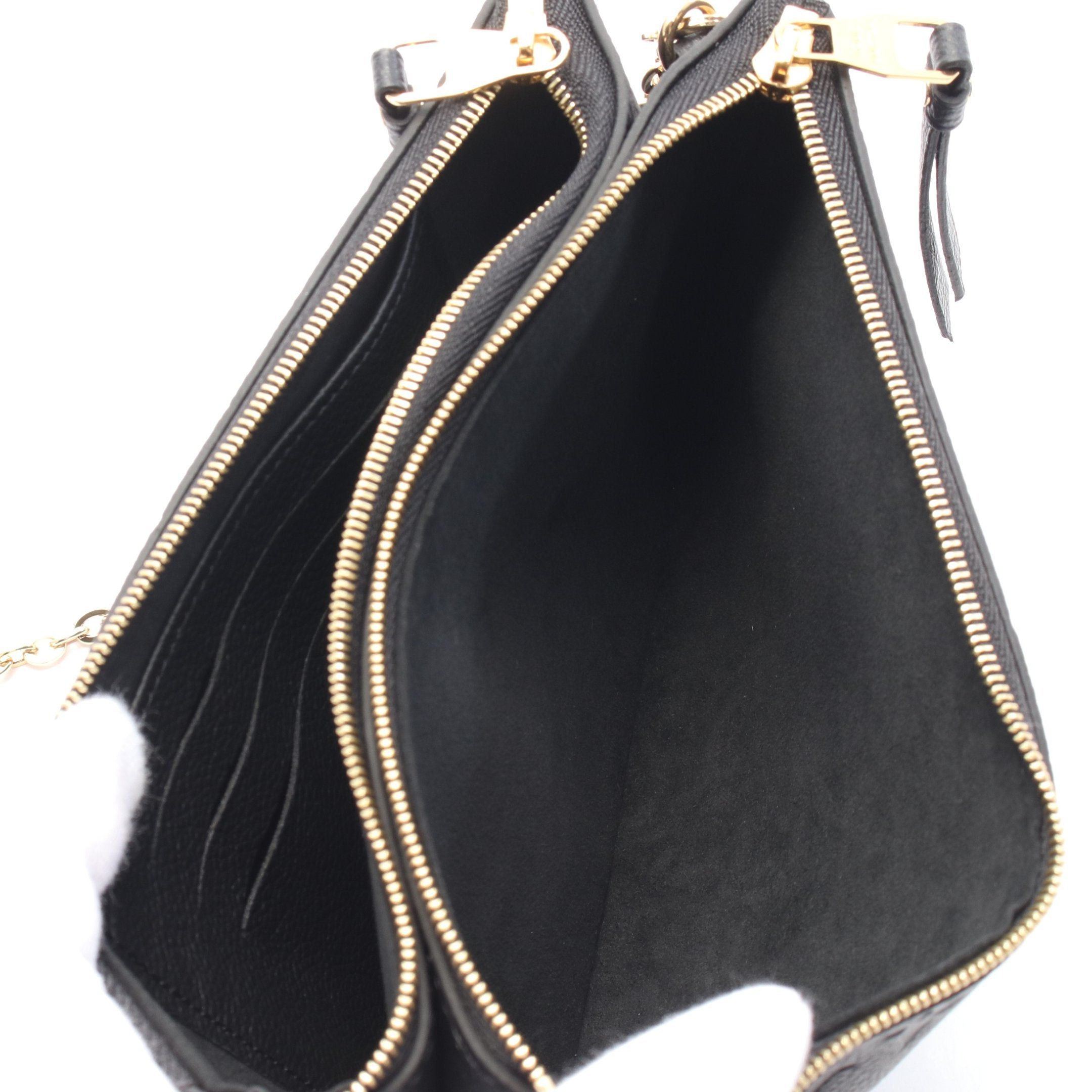 Louis Vuitton Louis Vuitton Pochette Double Zip Monogram Empreinte Noir Chain Shoulder Bag Leather Black Size ONE SIZE - 3 Thumbnail