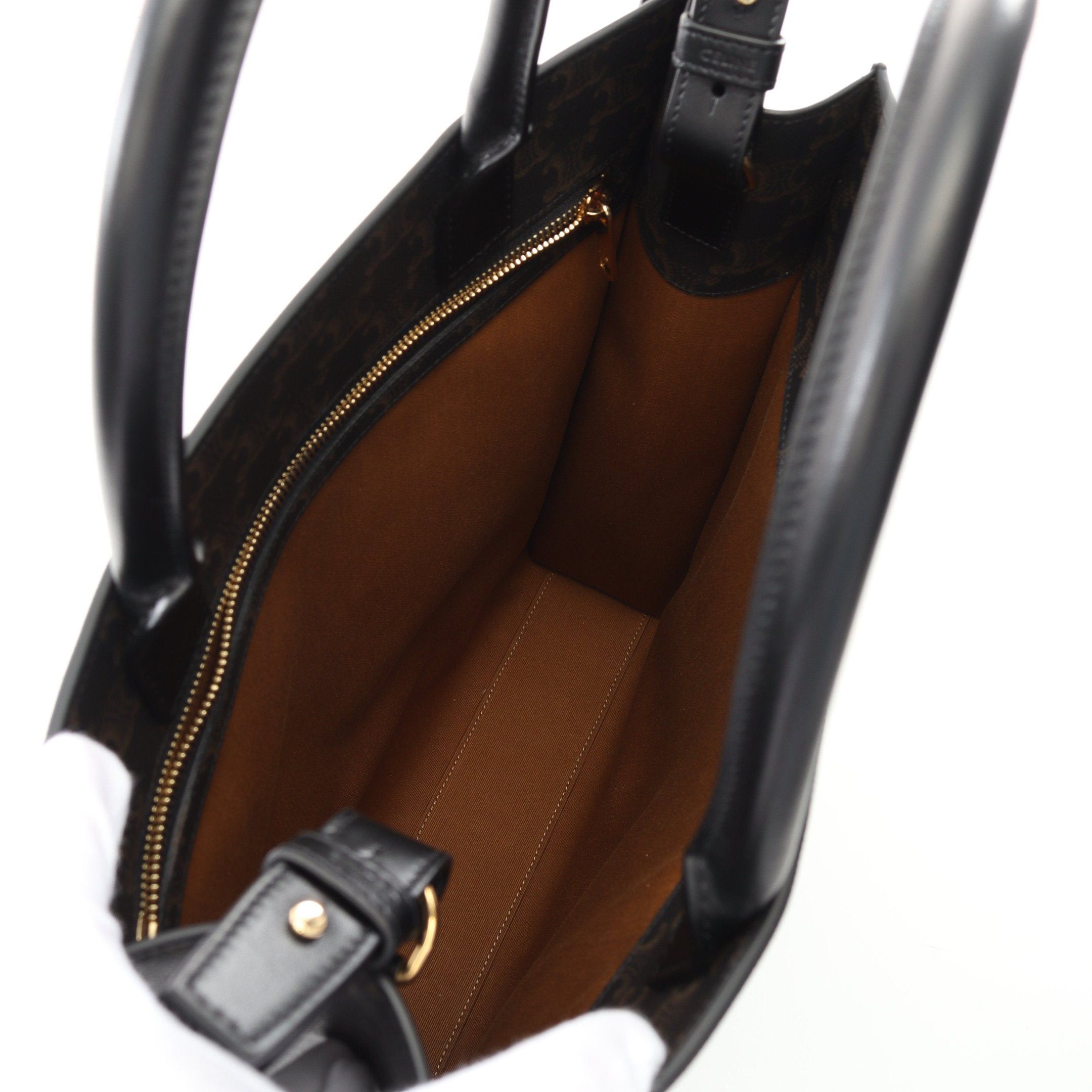 Celine Celine Medium Vertical Hippopotamus Triomphe Handbag Tote Bag Leather Black Brown Size ONE SIZE - 3 Thumbnail