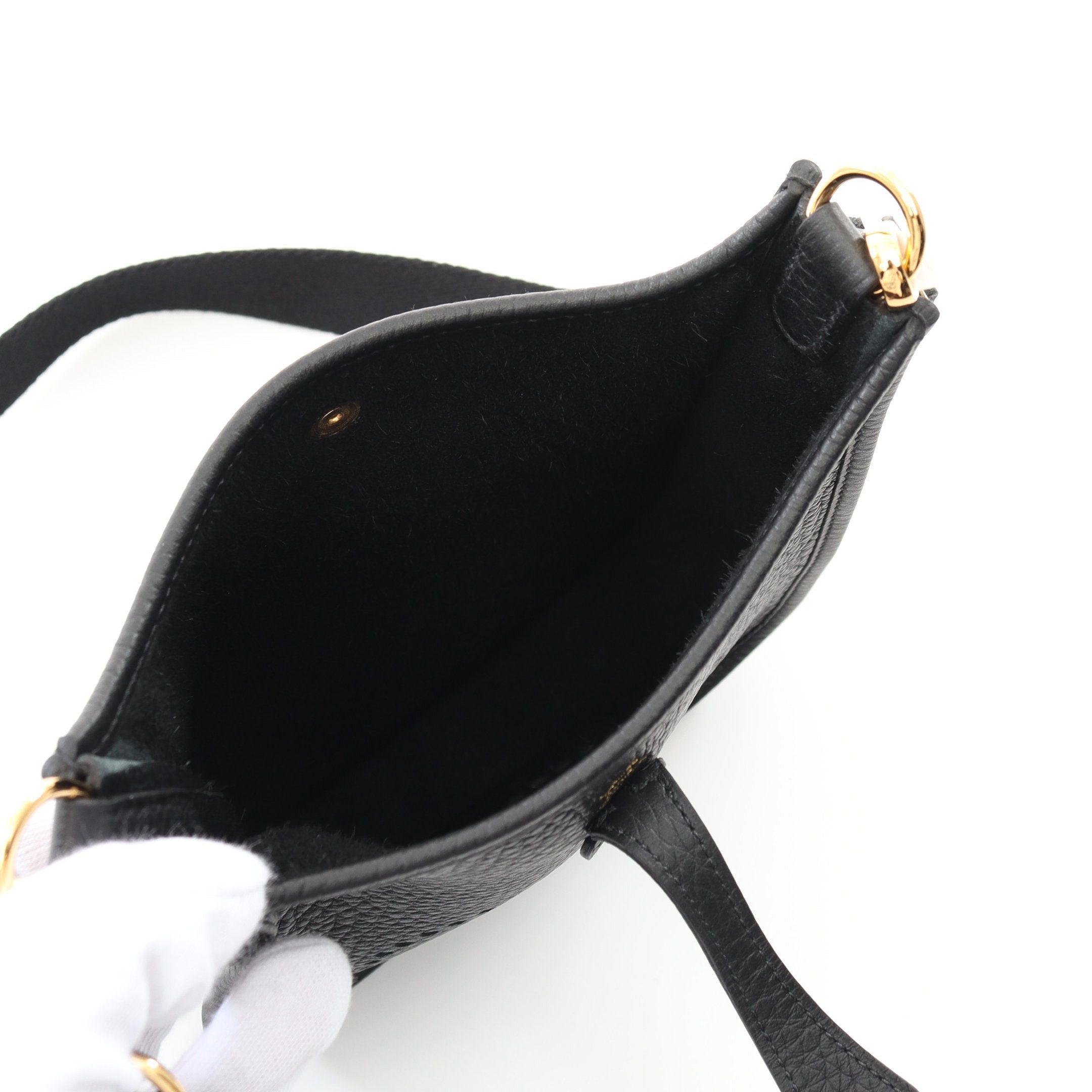 Hermes Hermes Evelyn Tpm Amazon Shoulder Bag Clemence Leather Black Gold Hardware Double Engraved Size ONE SIZE - 3 Thumbnail