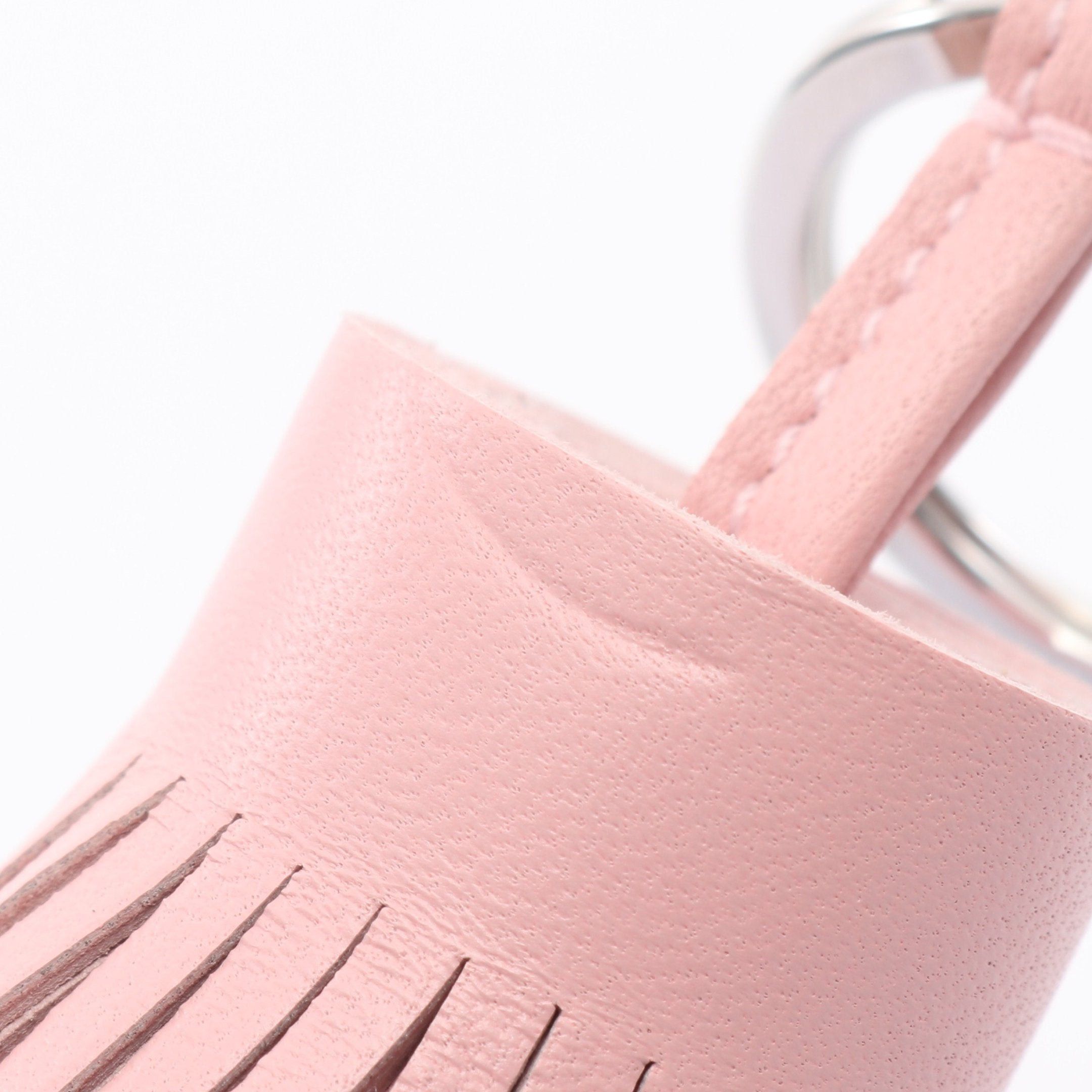 Hermes Hermes Carmen Rose Sakura Bag Charm Key Ring Aagneau Light Pink Silver Hardware U Stamp Size ONE SIZE - 5 Thumbnail