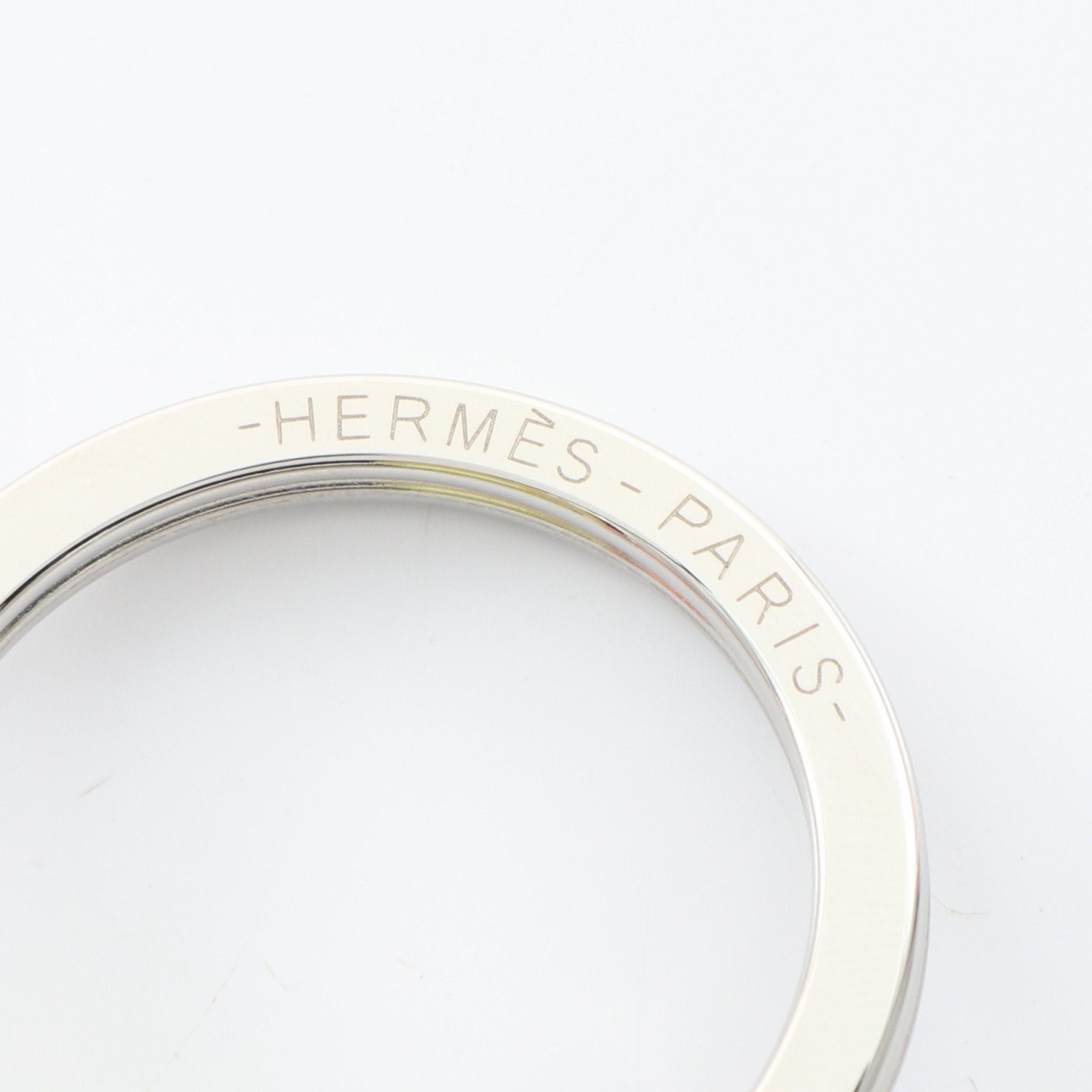 Hermes Hermes Carmen Jaune Bourjon Bag Charm Key Ring Aagneau Yellow-Green Silver Hardware U Stamp Size ONE SIZE - 3 Thumbnail