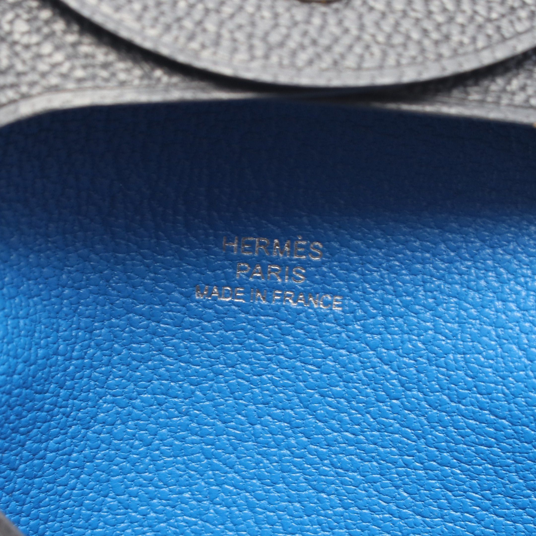 Hermes Hermes Bastia Verso Ardoise Coin Purse Chevre Dark Gray Silver Hardware Double Engraved Size ONE SIZE - 4 Thumbnail