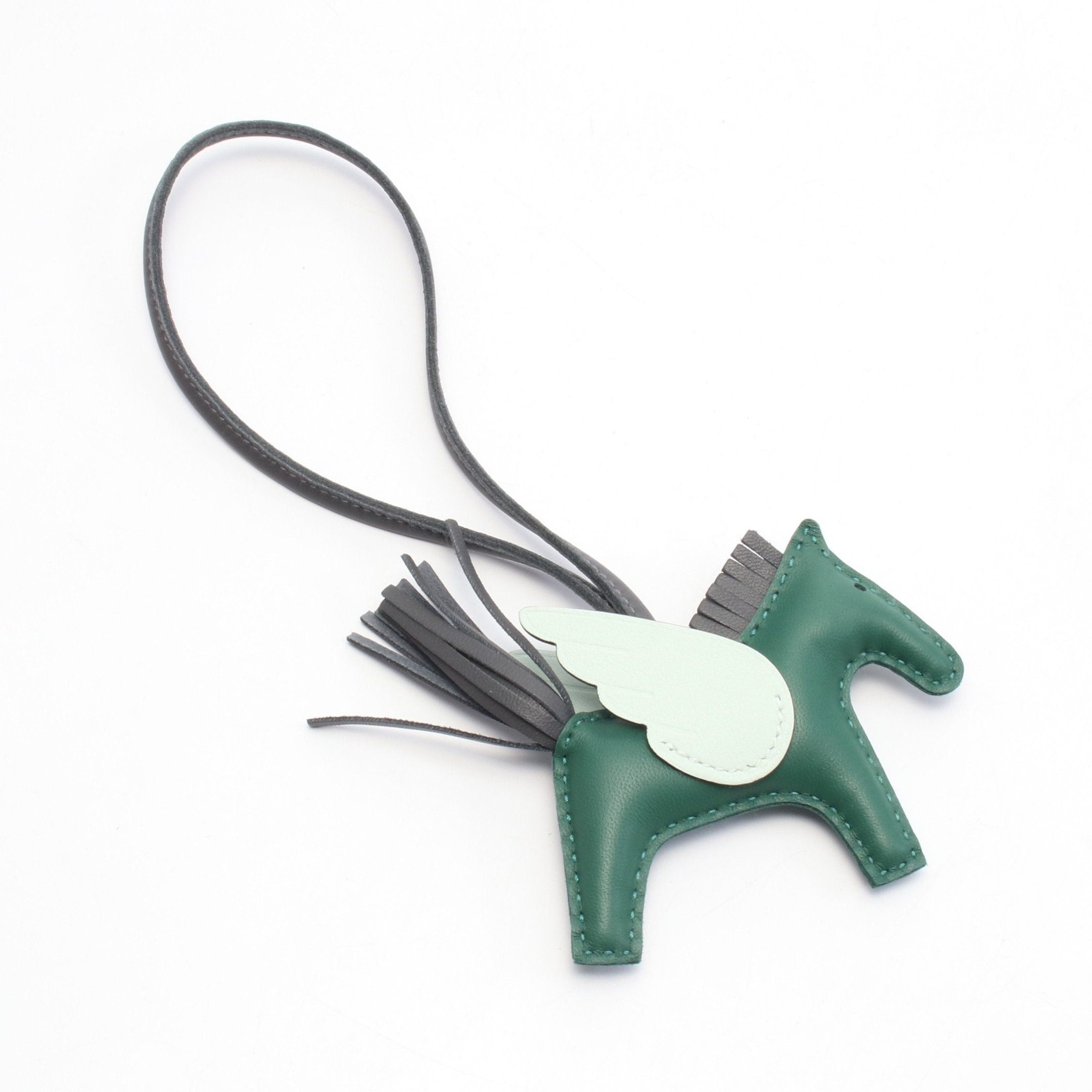 Hermes Hermes Rodeo Pegasus Pm Vert Moyan Ardoise Peppermint Bag Charm Aagneau Dark Green Gray Light Double Engraved Size ONE SIZE - 2 Thumbnail