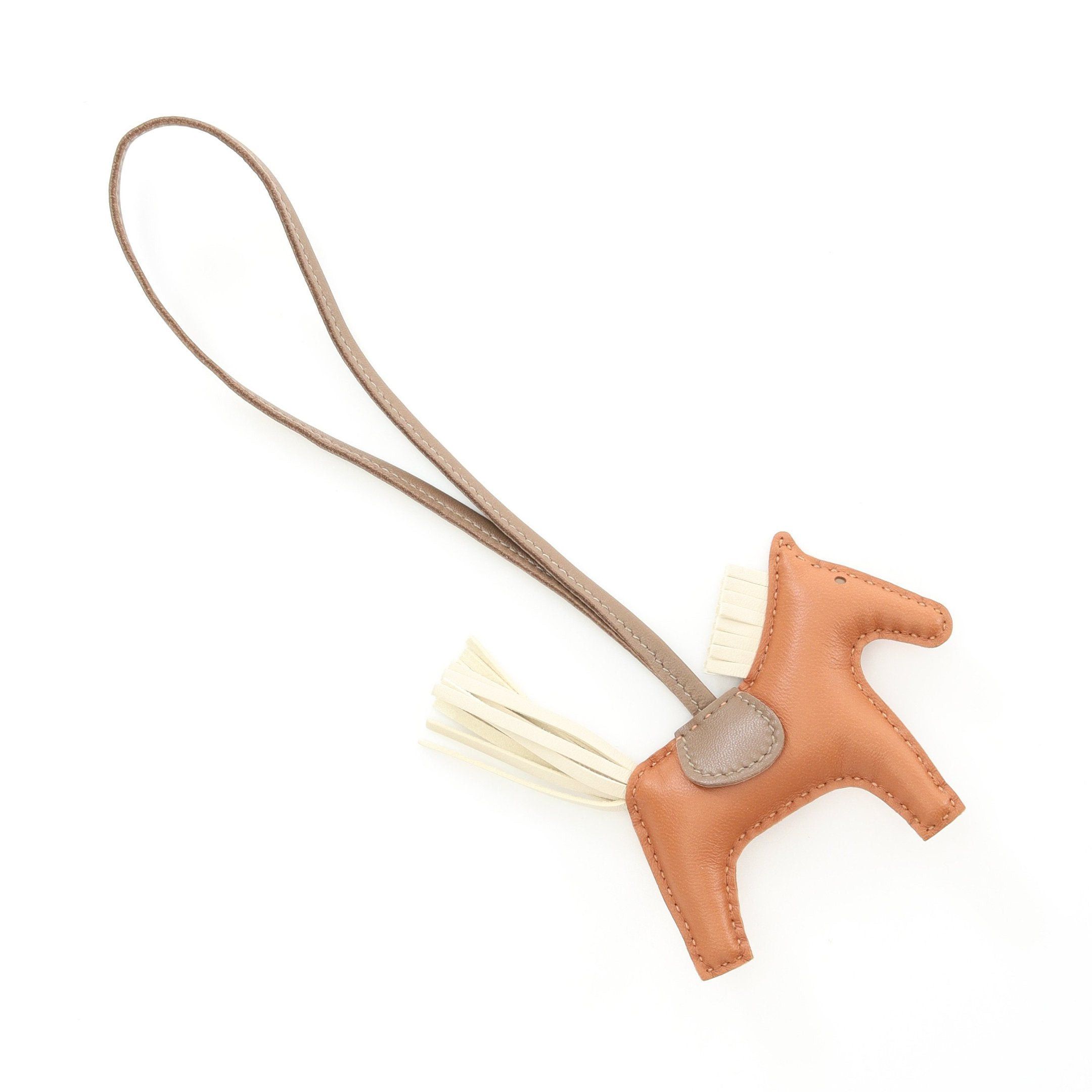 Hermes Hermes Rodeo Pm Gold Kure Etoupe Bag Charm Aagneau Light Brown Off White Gray Double Engraved Size ONE SIZE - 2 Thumbnail