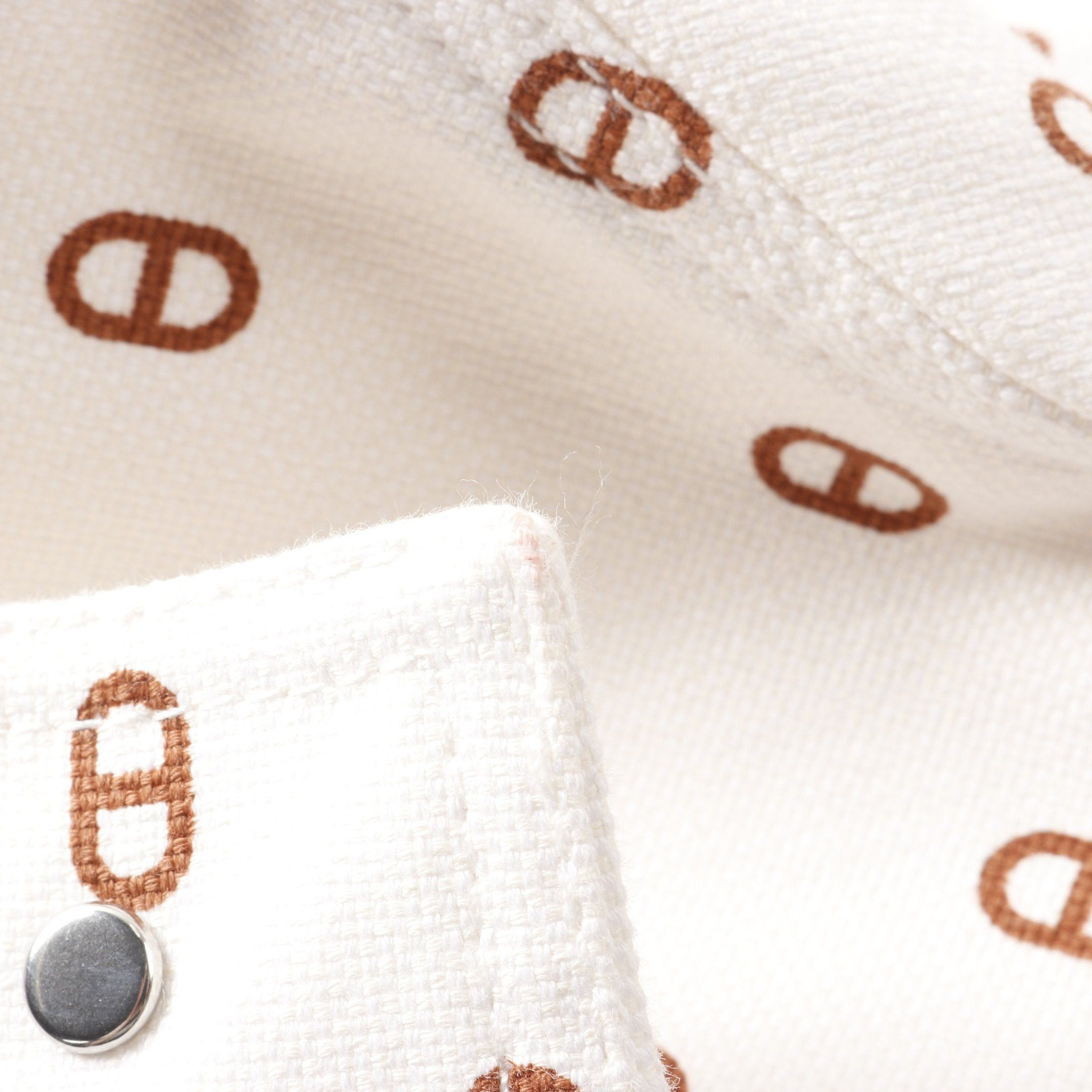 Hermes Hermes Chaîne Long Coat All-Over Pattern Cotton White Brown Serie Button Size ONE SIZE - 6 Thumbnail