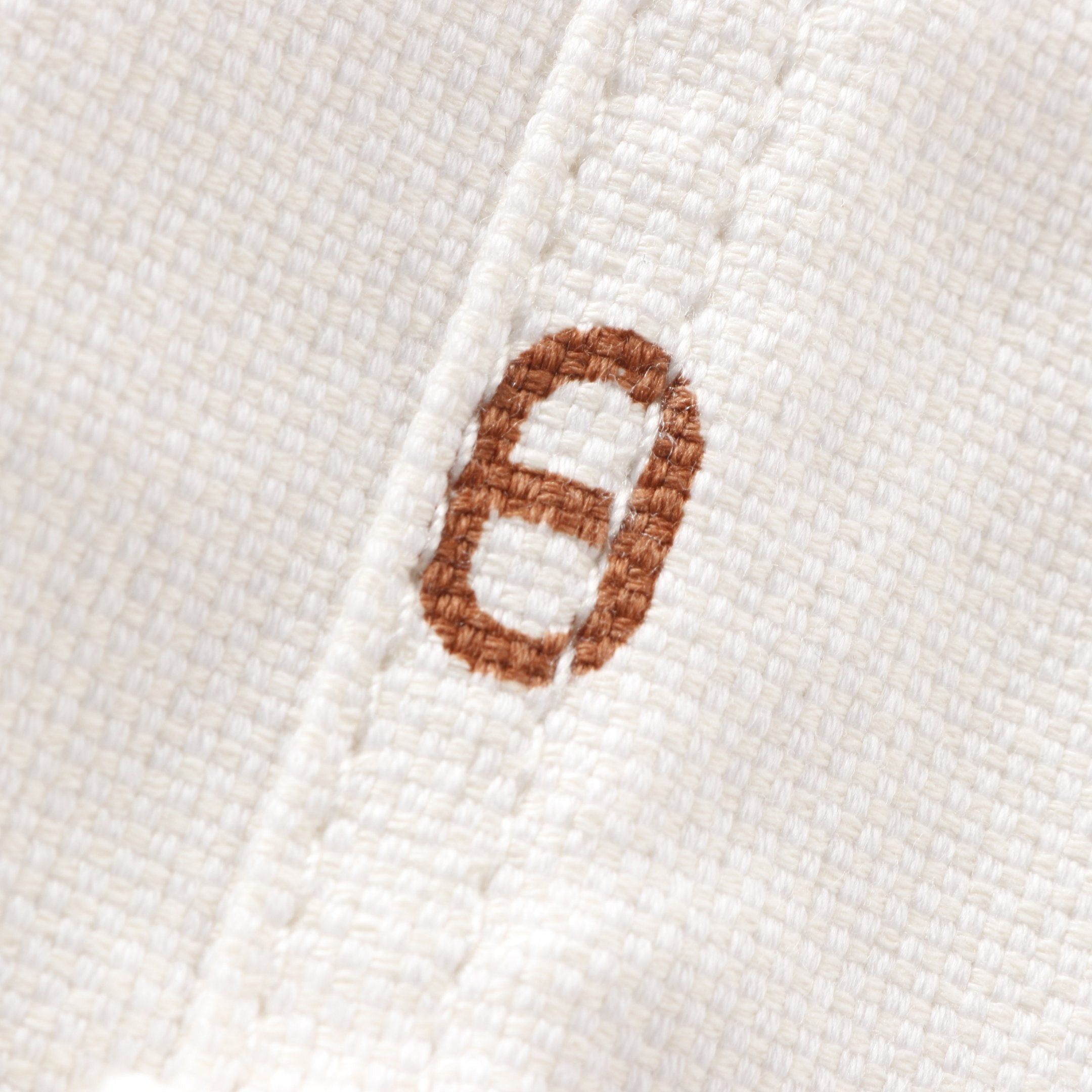 Hermes Hermes Chaîne Long Coat All-Over Pattern Cotton White Brown Serie Button Size ONE SIZE - 8 Thumbnail