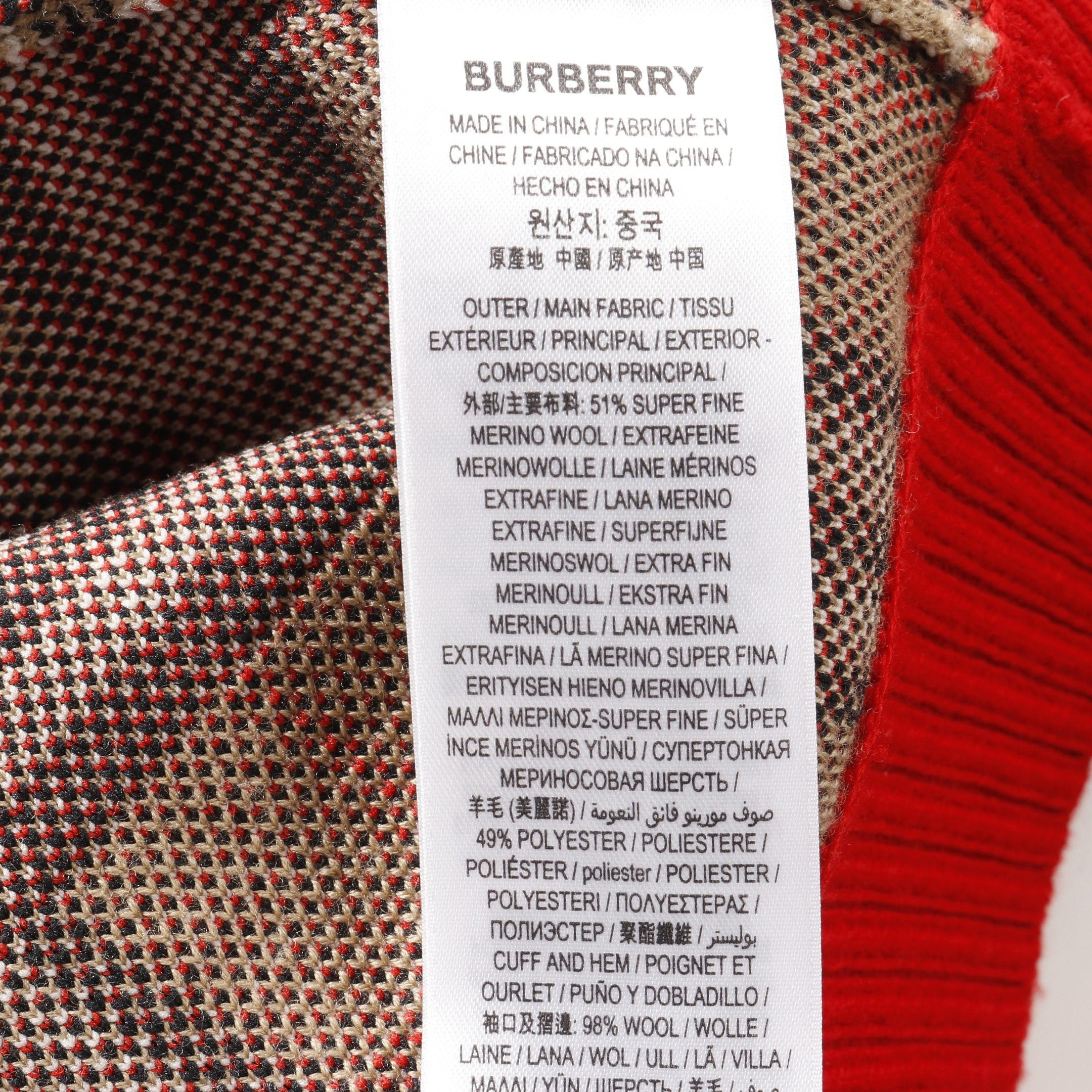 Burberry Burberry Nova Check Cardigan Wool Beige Multicolor Size ONE SIZE - 4 Thumbnail