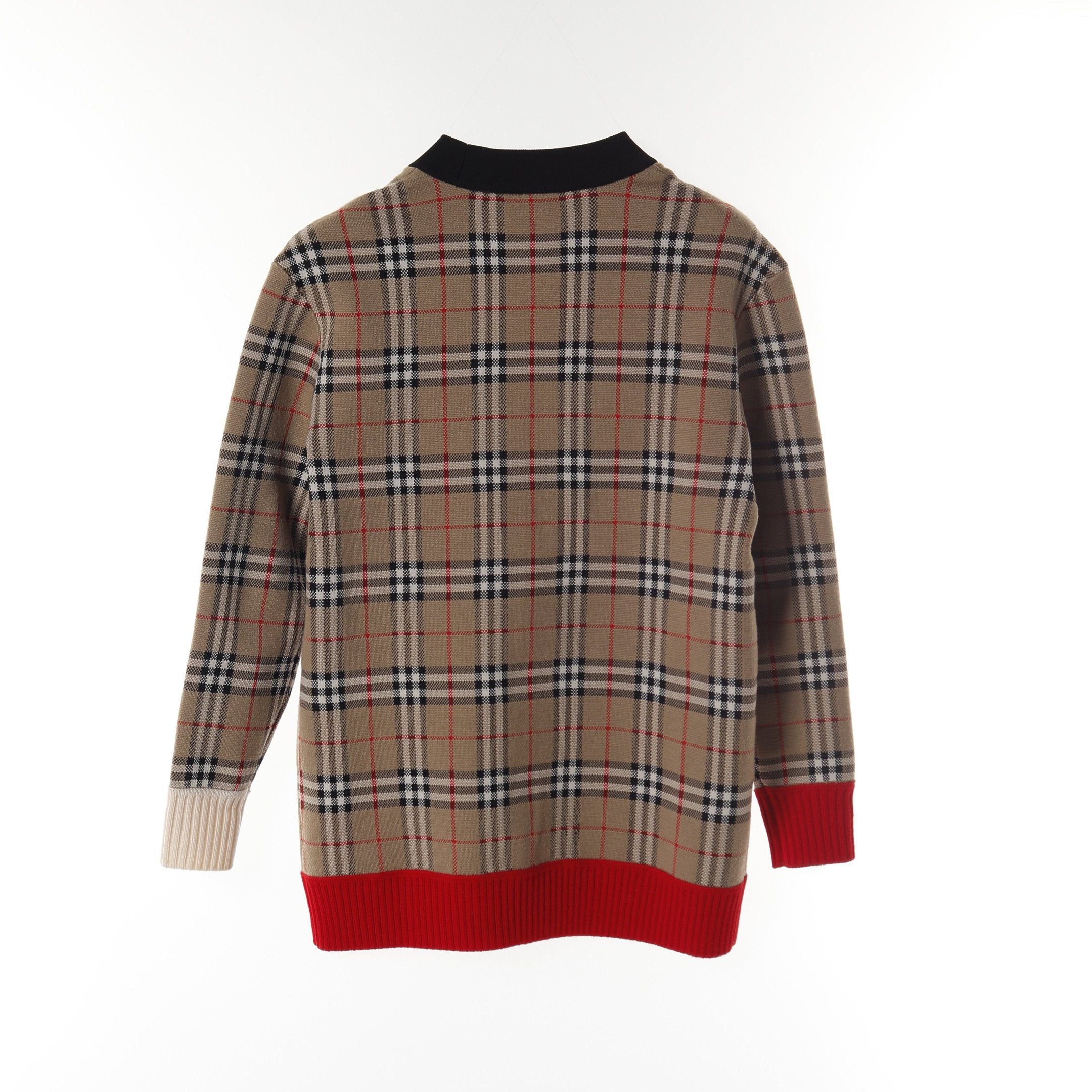 Burberry Burberry Nova Check Cardigan Wool Beige Multicolor Size ONE SIZE - 2 Thumbnail