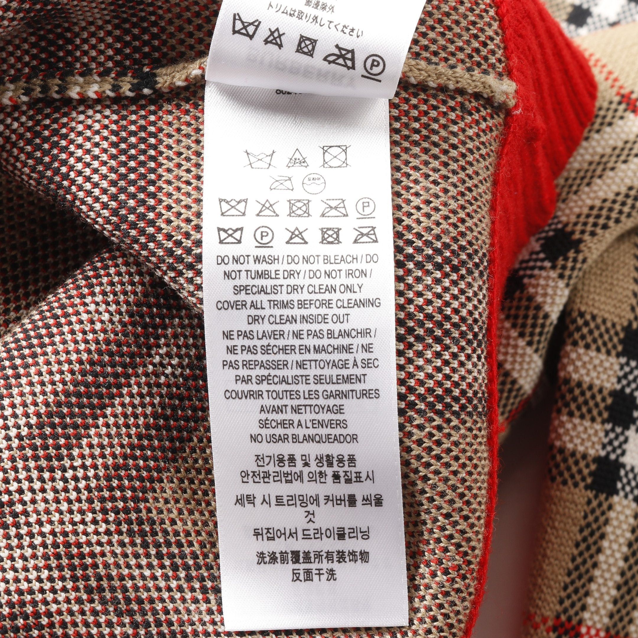 Burberry Burberry Nova Check Cardigan Wool Beige Multicolor Size ONE SIZE - 5 Thumbnail