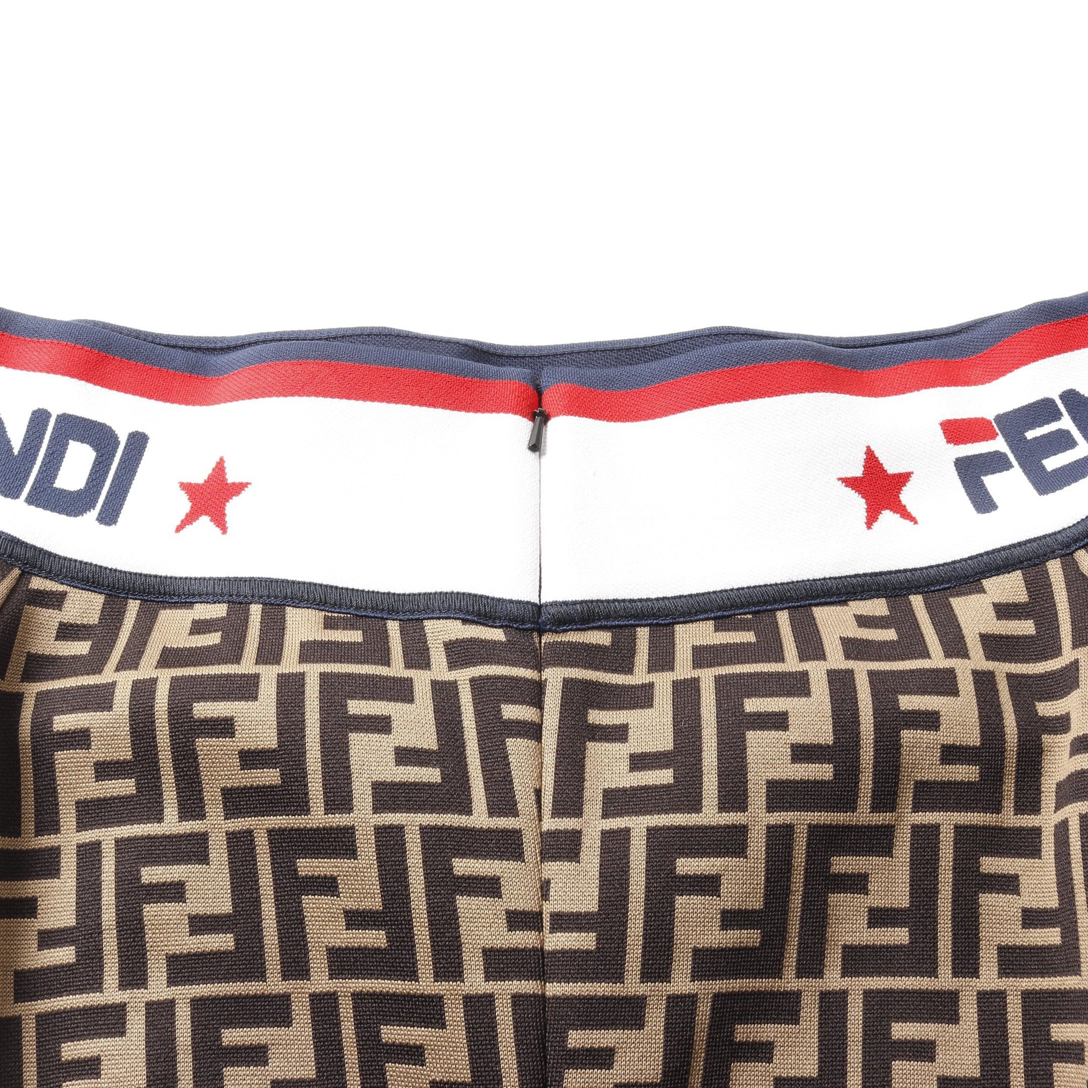 Fendi Fendi Fendi * Fila Zucca Off Shoulder One Piece Cotton Brown Multicolor Size ONE SIZE - 5 Thumbnail