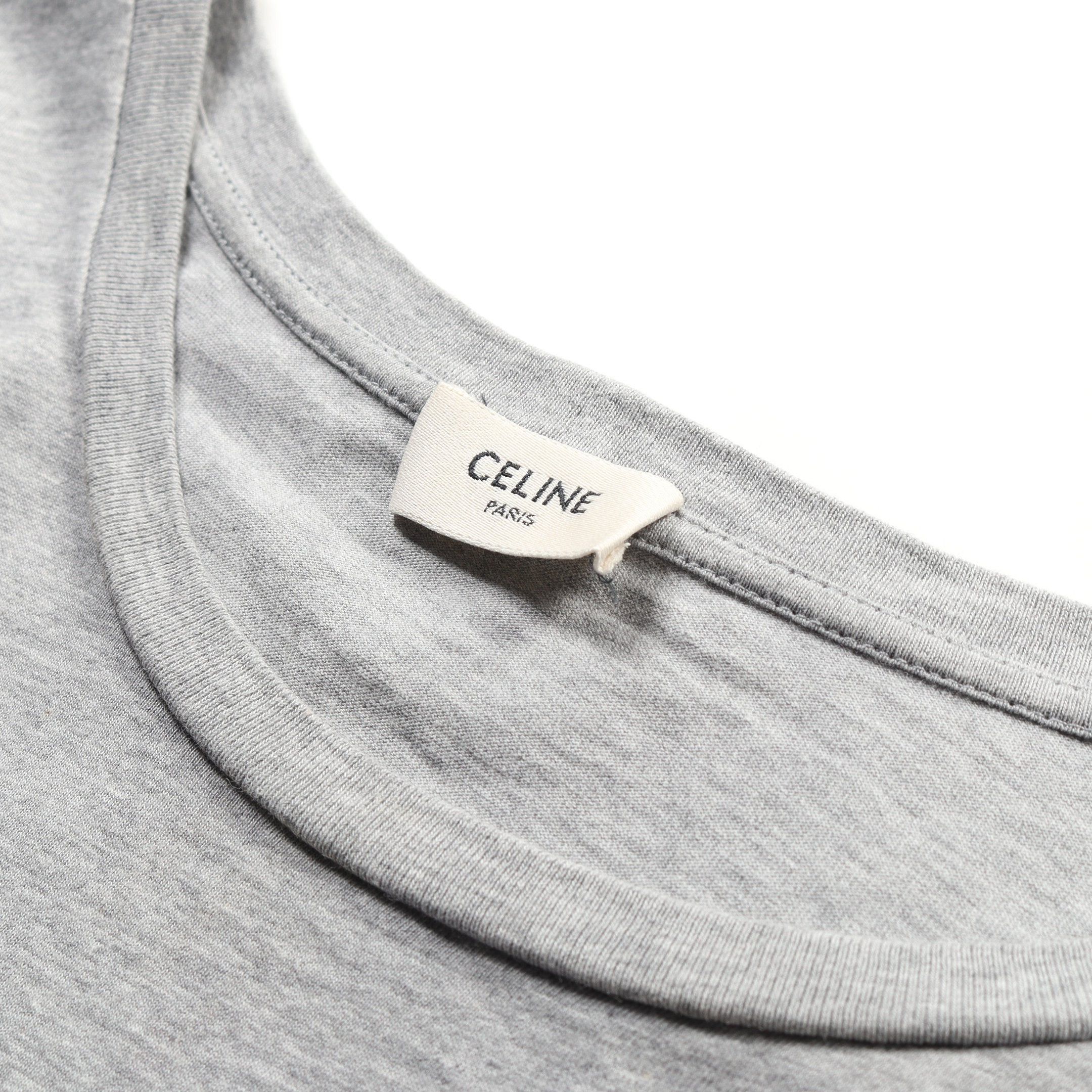 Celine Celine T-Shirt Crew Neck Logo Cotton Gray Size ONE SIZE - 6 Thumbnail