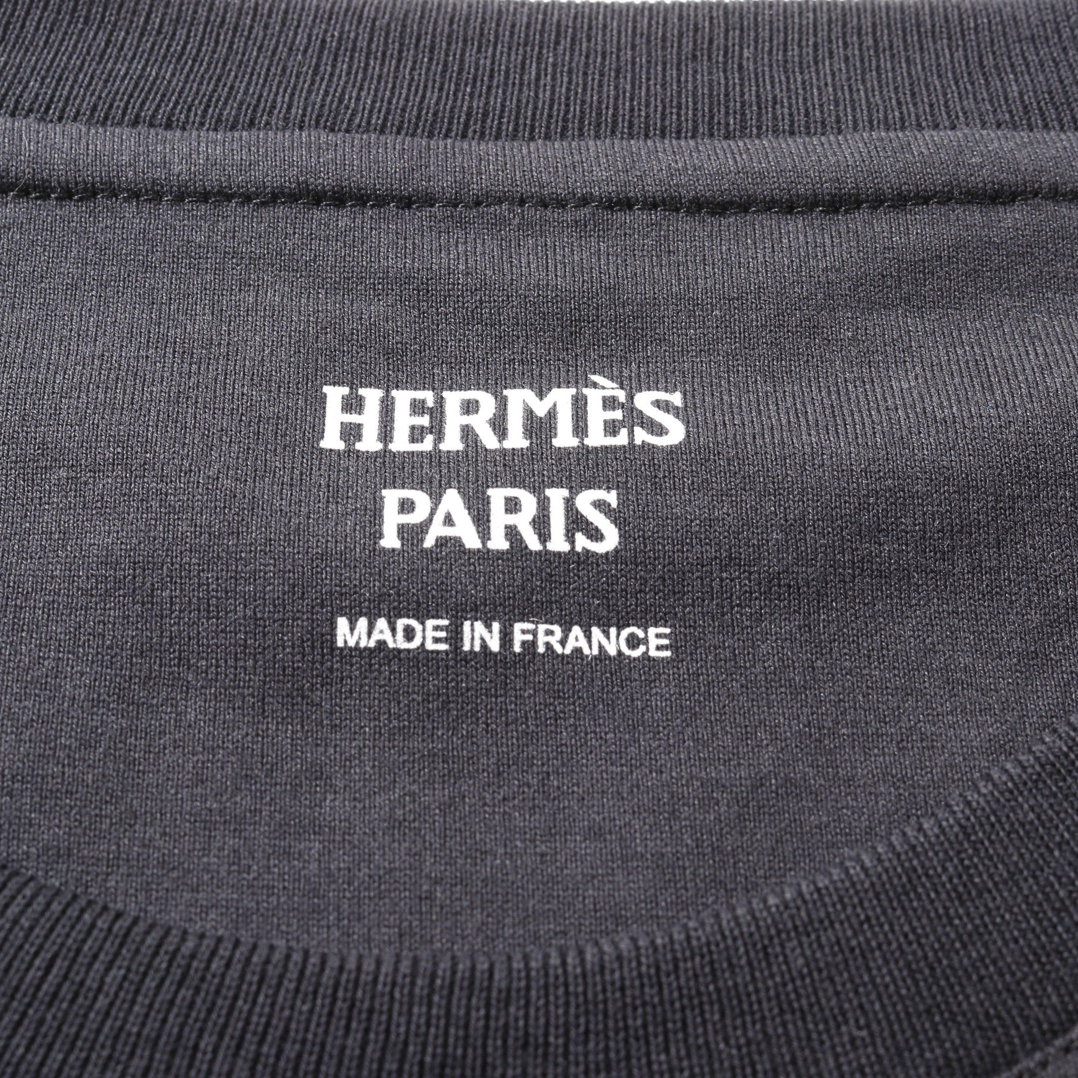 Hermes Hermes Cartouche Della Cavalleria T-Shirt Cotton Black Size ONE SIZE - 3 Thumbnail