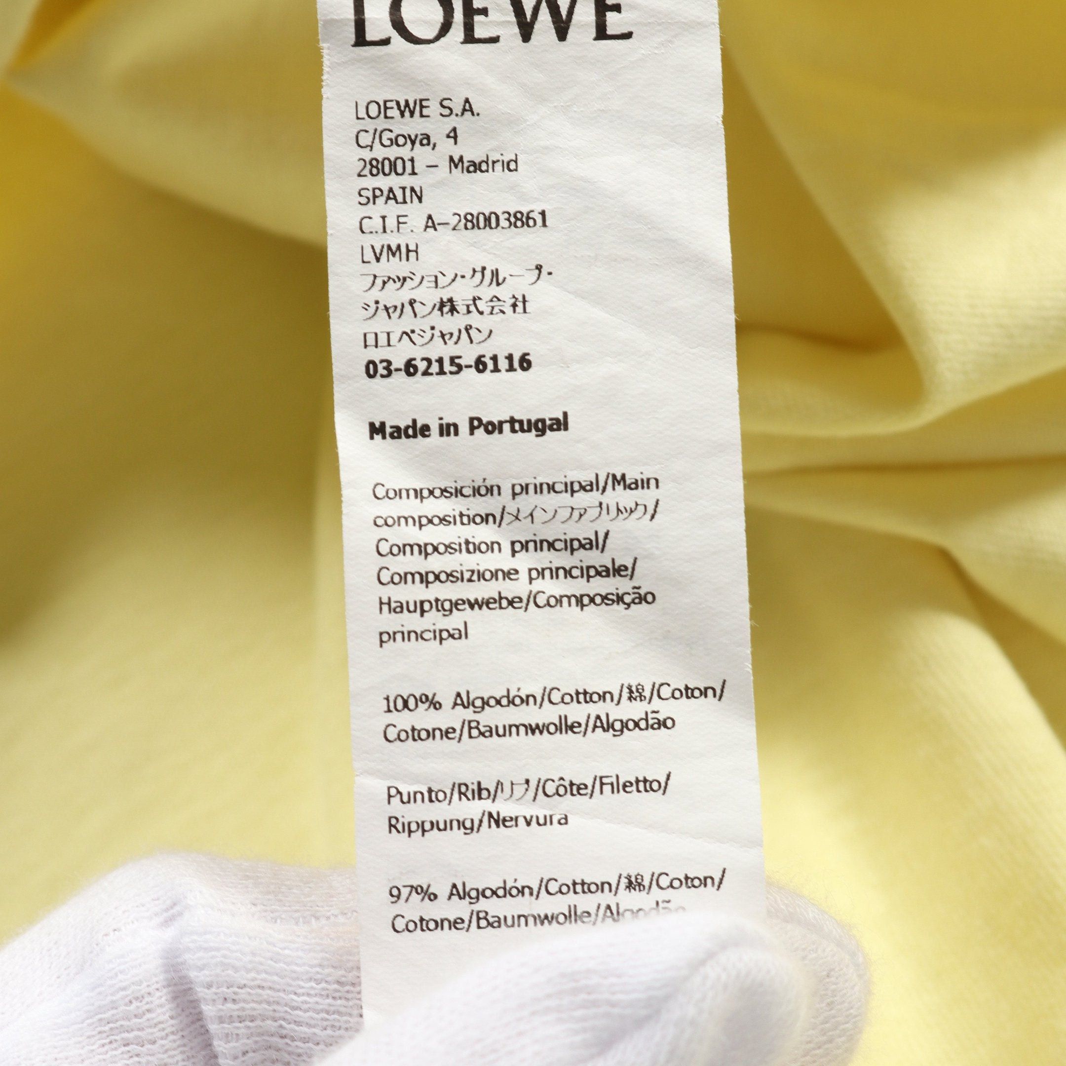 Loewe Loewe Anagram Oversize T-Shirt Crew Neck Cotton Light Yellow Size ONE SIZE - 4 Thumbnail