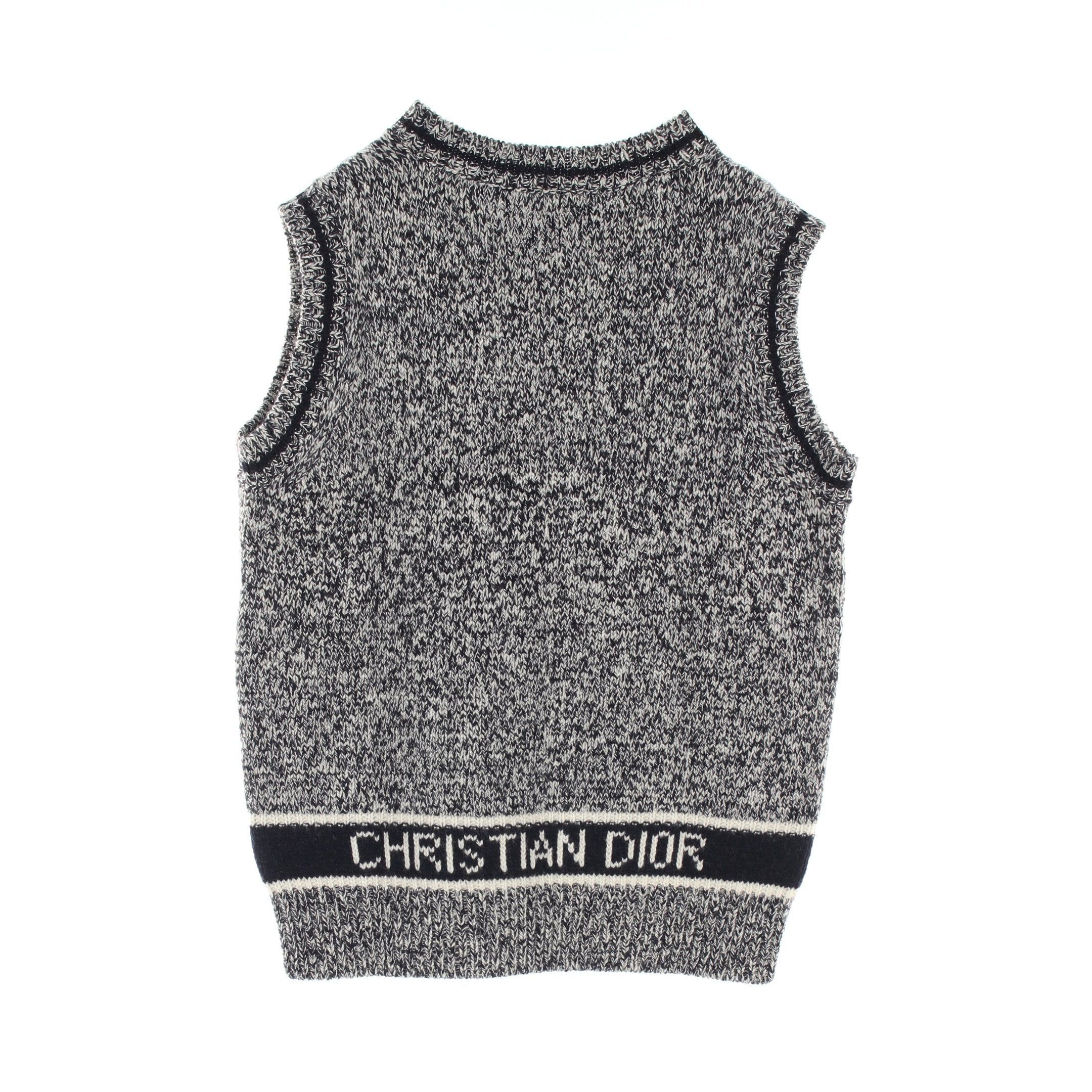 Dior Dior Knit Vest Logo Wool Cashmere Navy White Size ONE SIZE - 2 Thumbnail