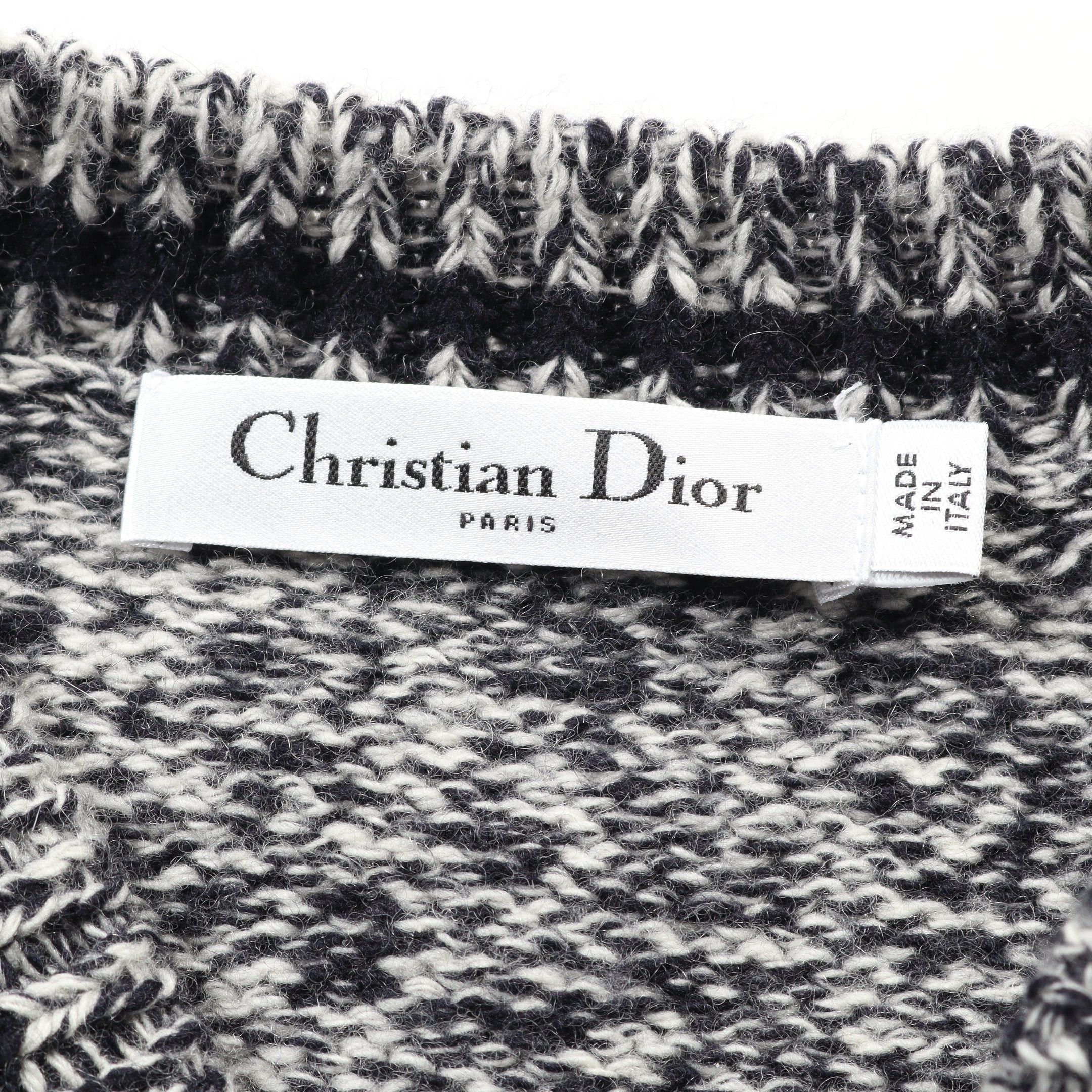 Dior Dior Knit Vest Logo Wool Cashmere Navy White Size ONE SIZE - 3 Thumbnail