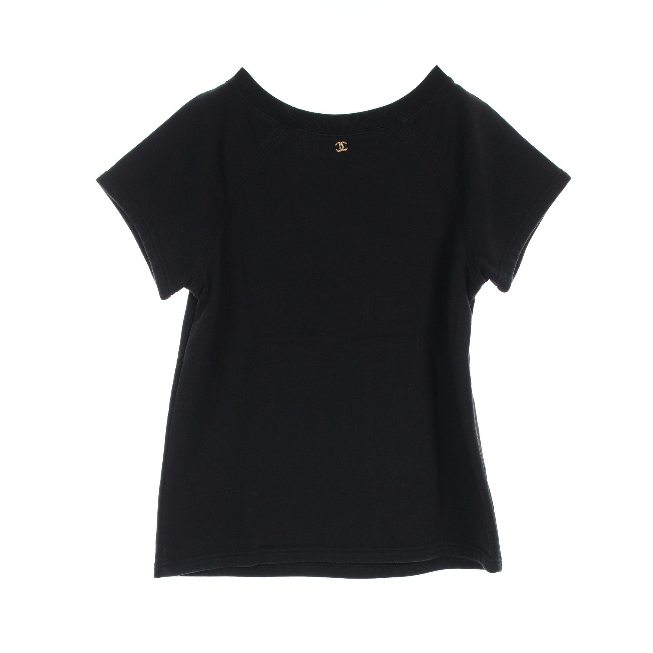 Chanel Chanel Coco Mark Sweatshirt Cut And Sew Cotton Black Gold Size ONE SIZE - 2 Thumbnail