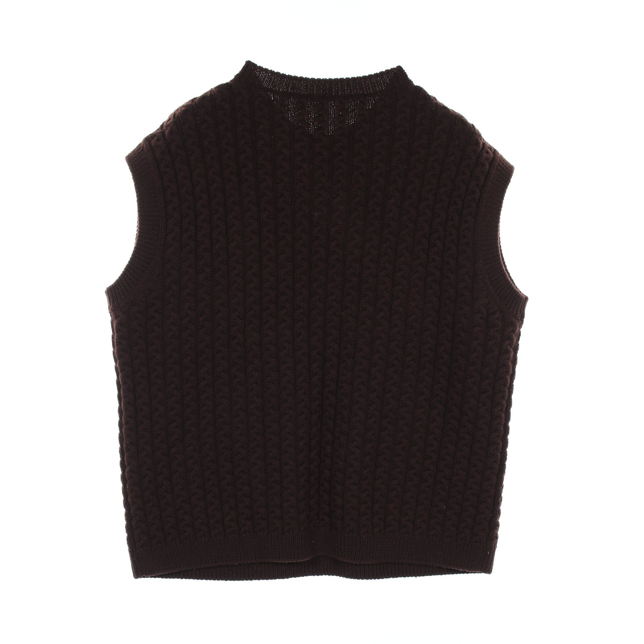 Loewe Loewe Anagram Knit Vest Crew Neck Wool Dark Brown Size ONE SIZE - 2 Thumbnail