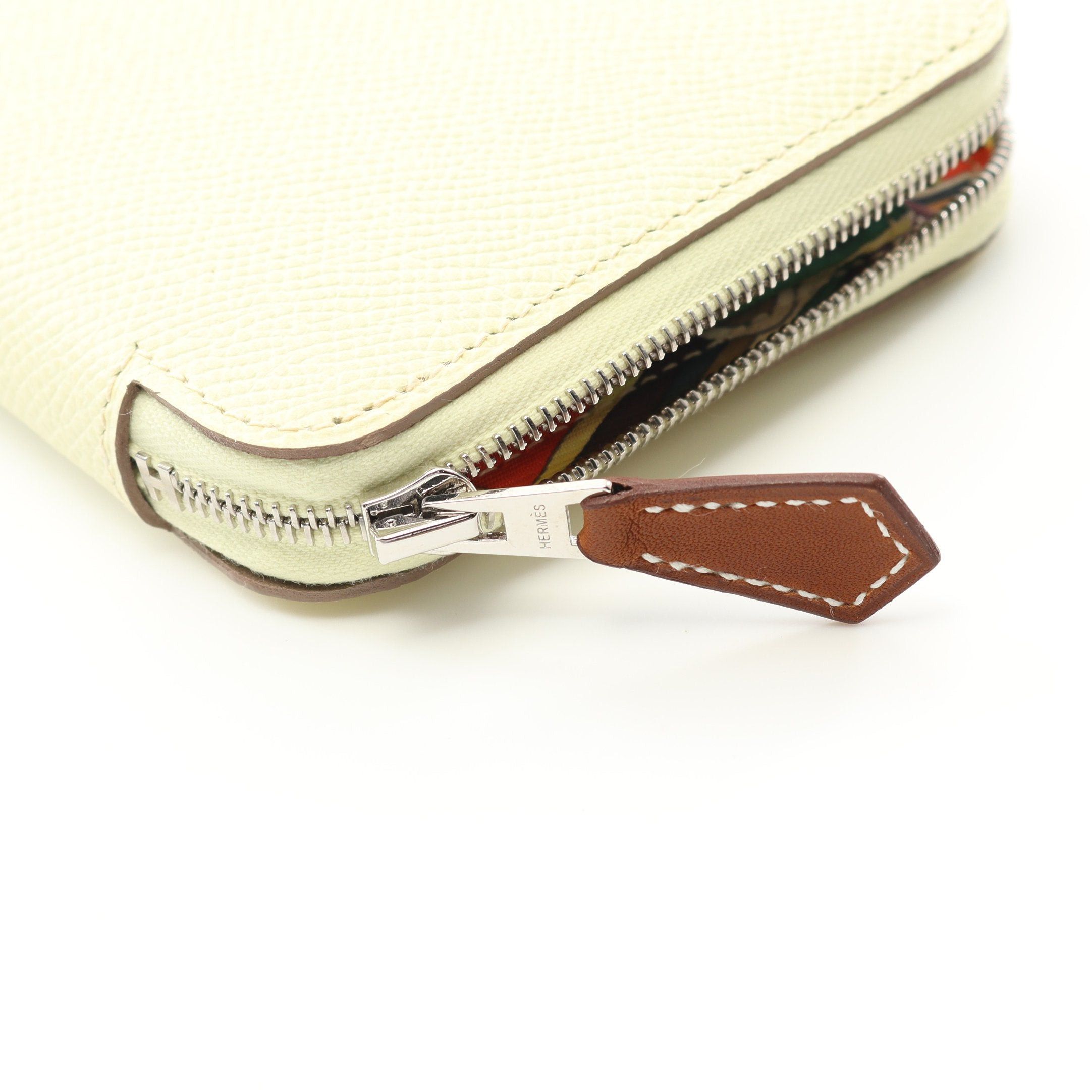 Hermes Hermes Azap Compact Silk In Jaune Milton Round Zipper Wallet Veau Epsom Light Yellow Silver Hardware Double Engraved Size ONE SIZE - 6 Thumbnail