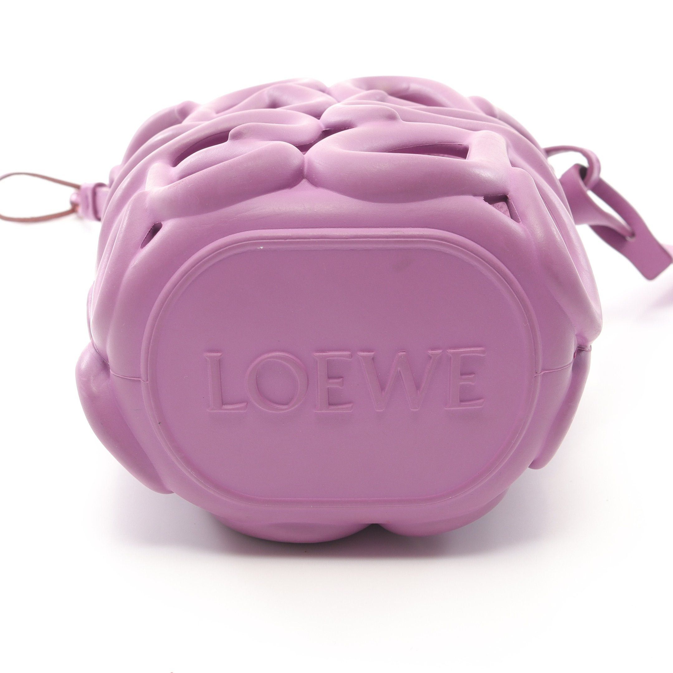 Loewe Loewe Anagram Inflated Pocket Shoulder Bag Rubber Canvas Leather Purple Size ONE SIZE - 7 Thumbnail