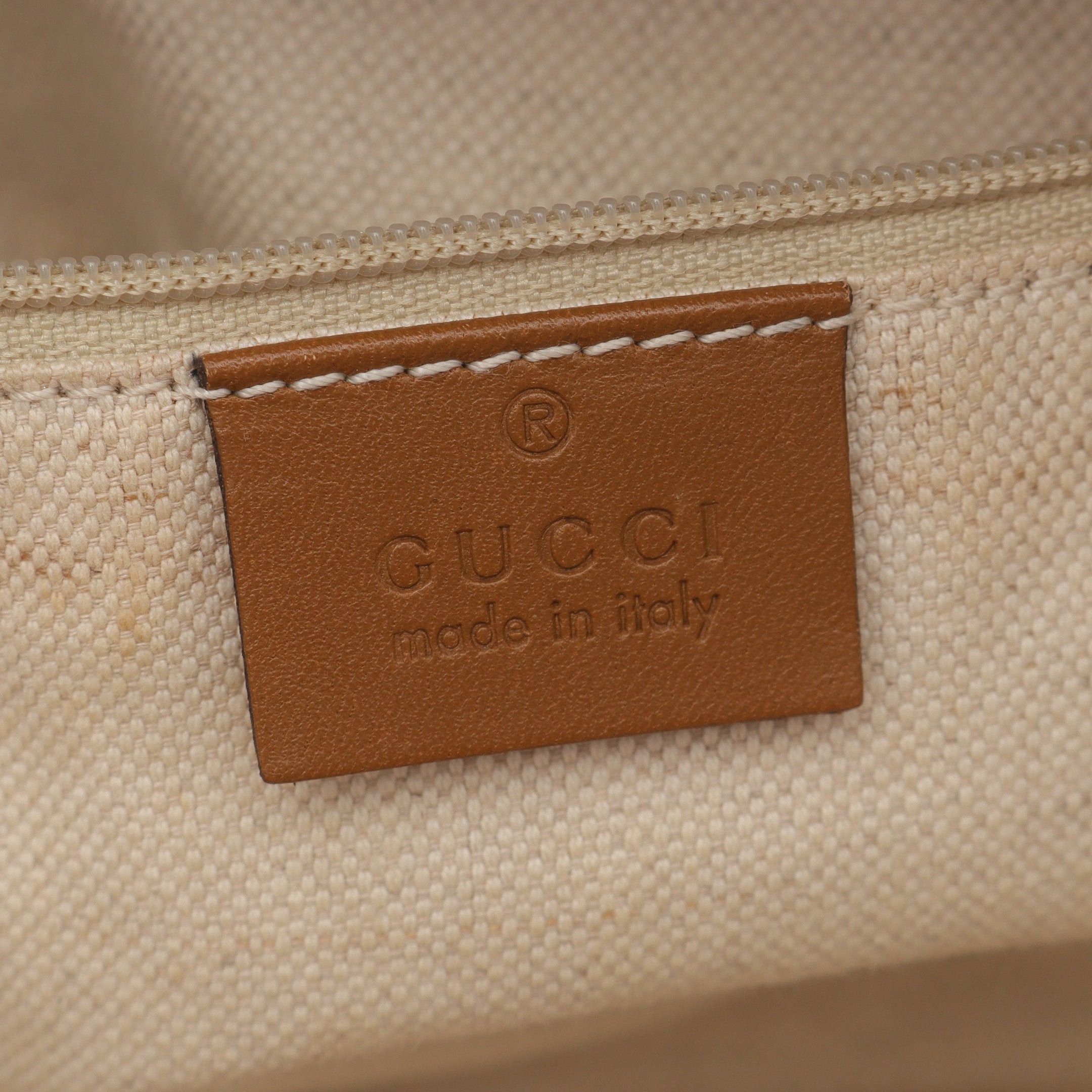 Gucci Gucci Sukey Diamante Handbag Canvas Leather Beige Light Brown Black Size ONE SIZE - 4 Thumbnail