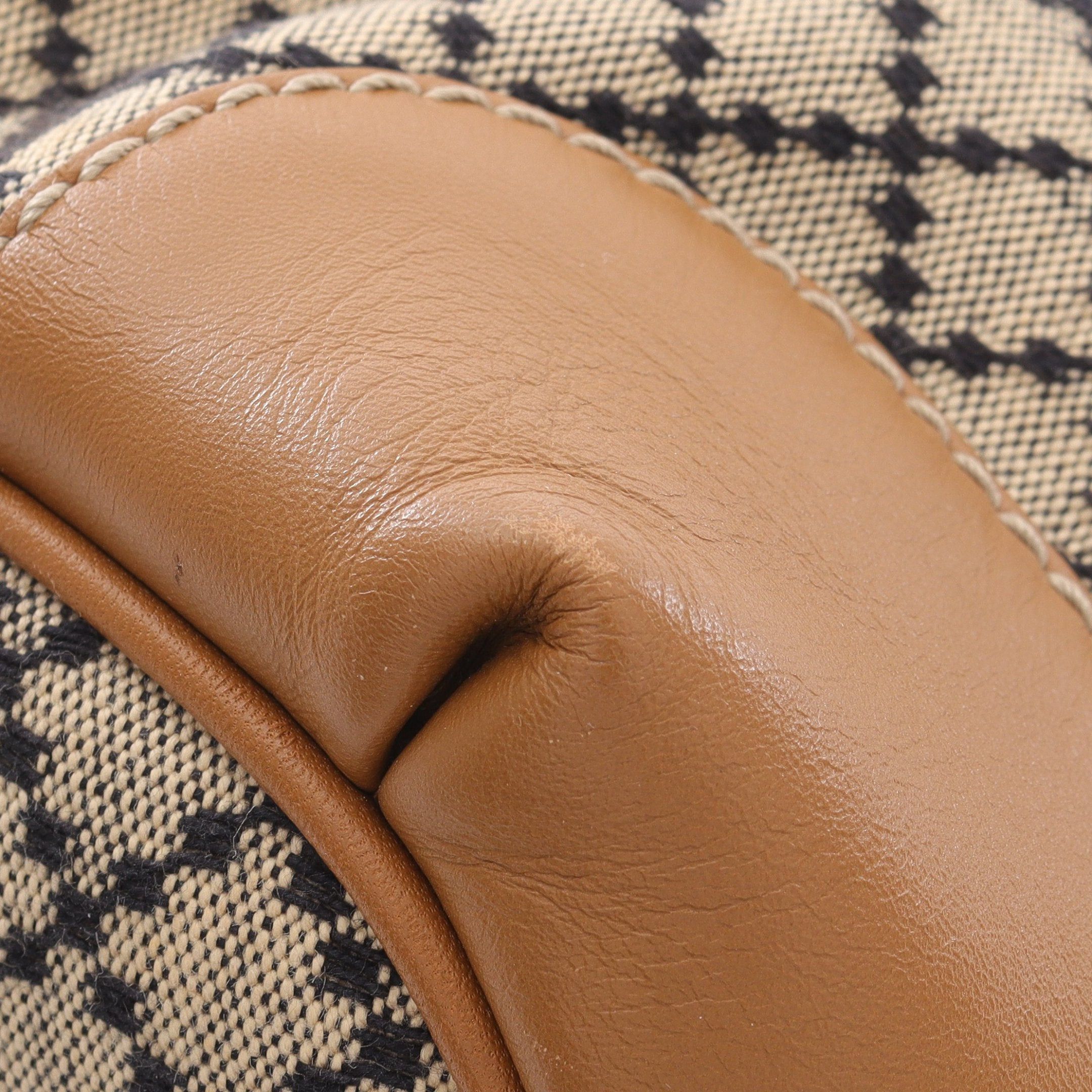 Gucci Gucci Sukey Diamante Handbag Canvas Leather Beige Light Brown Black Size ONE SIZE - 10 Thumbnail