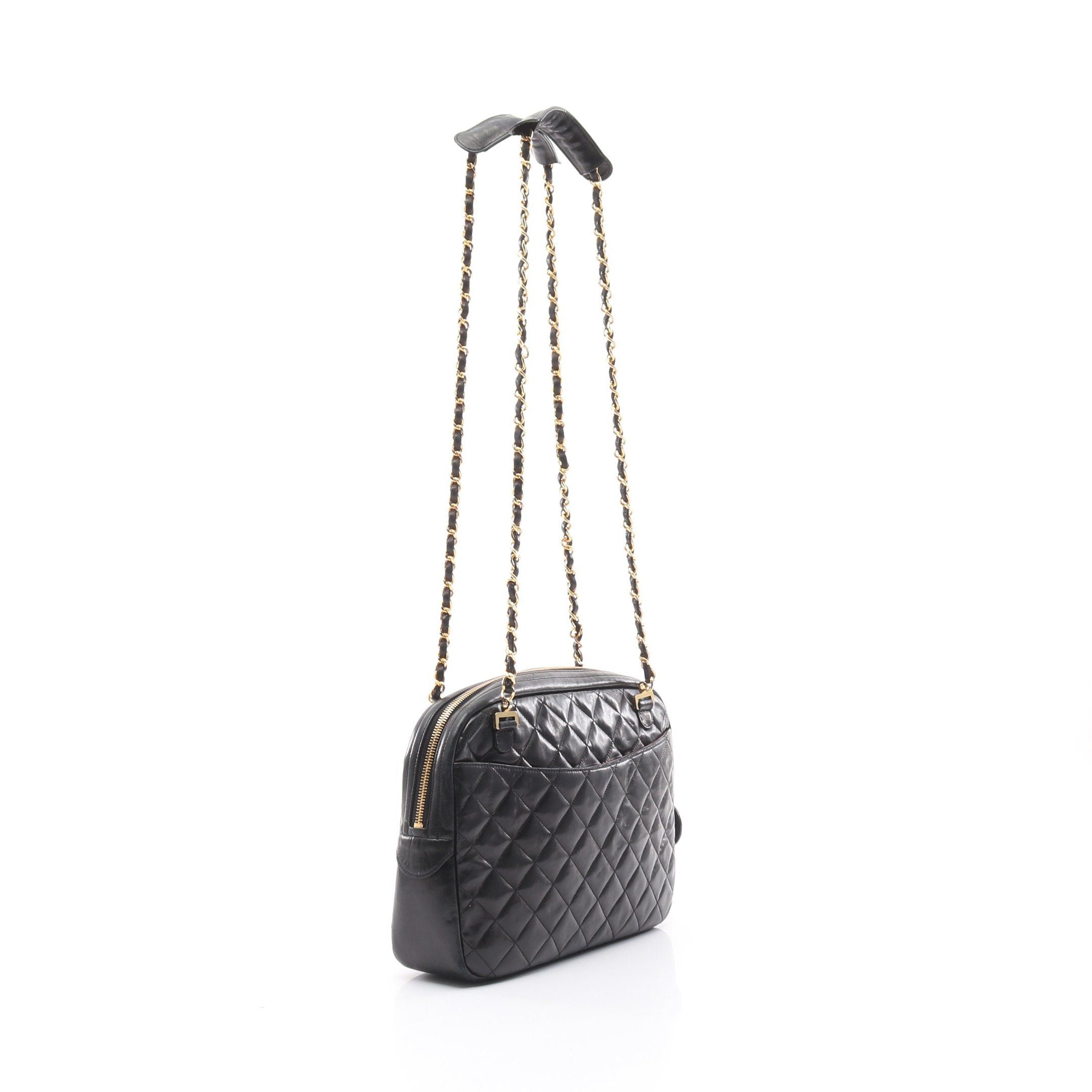 Chanel Chanel Matelasse Chain Shoulder Bag Lambskin Black Gold Hardware Size ONE SIZE - 2 Thumbnail