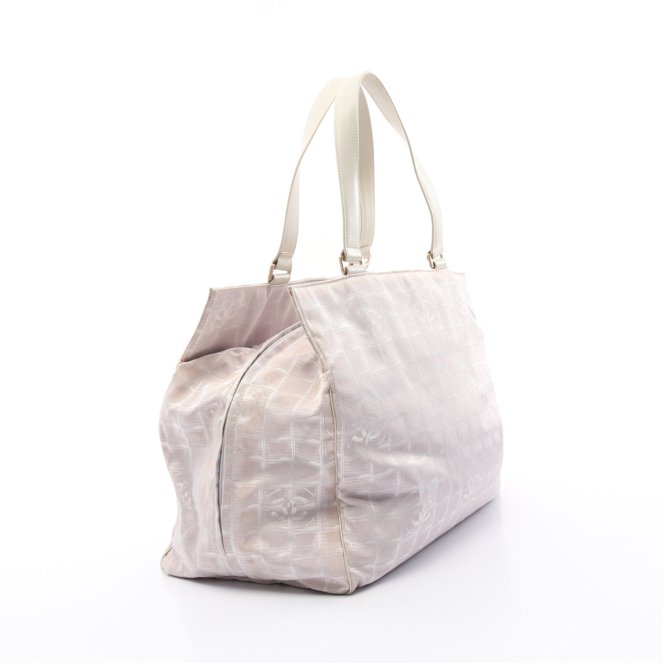 Chanel Chanel New Travel Line Boston Bag Nylon Canvas Leather Light Pink Off White Gold Hardware Size ONE SIZE - 2 Thumbnail