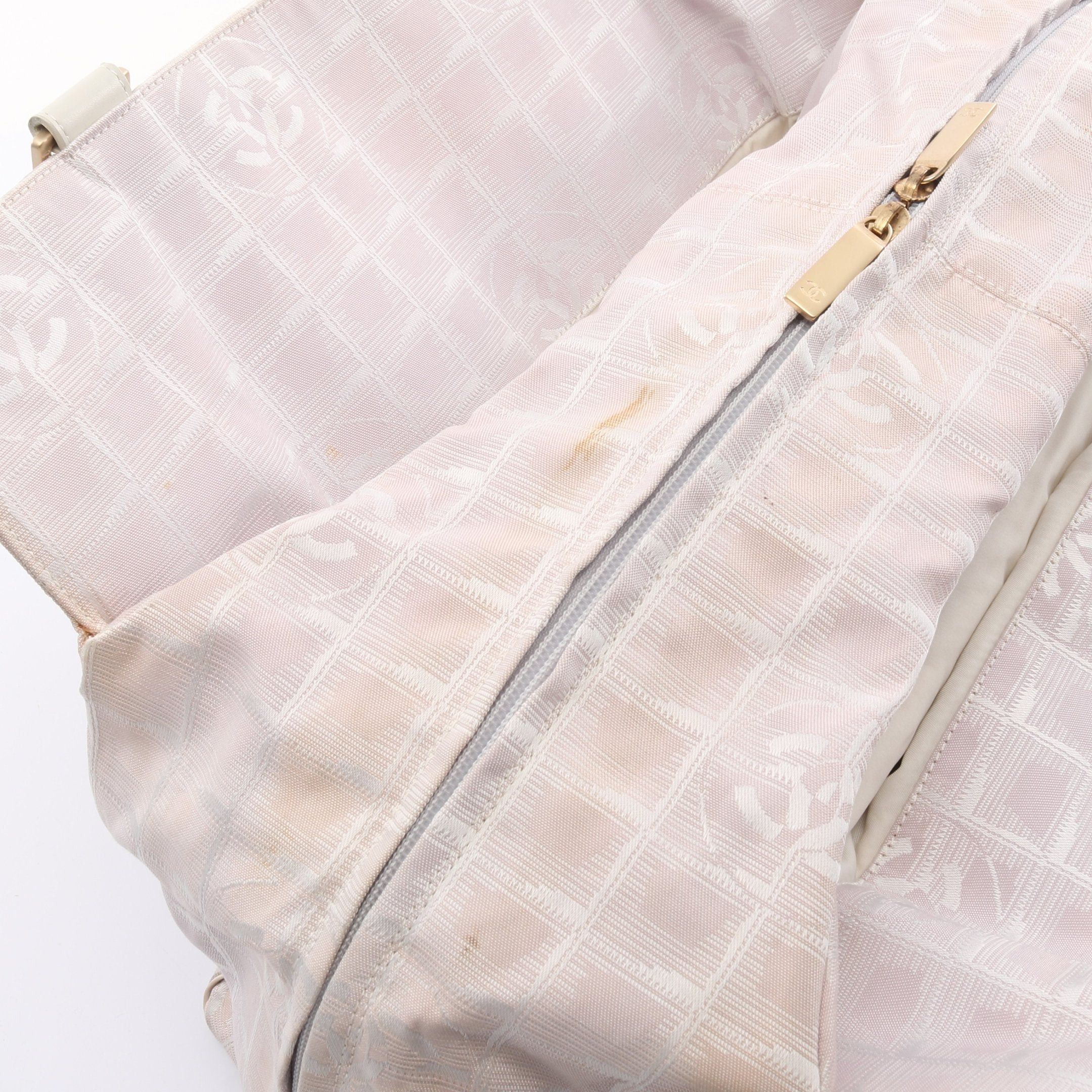 Chanel Chanel New Travel Line Boston Bag Nylon Canvas Leather Light Pink Off White Gold Hardware Size ONE SIZE - 11 Thumbnail