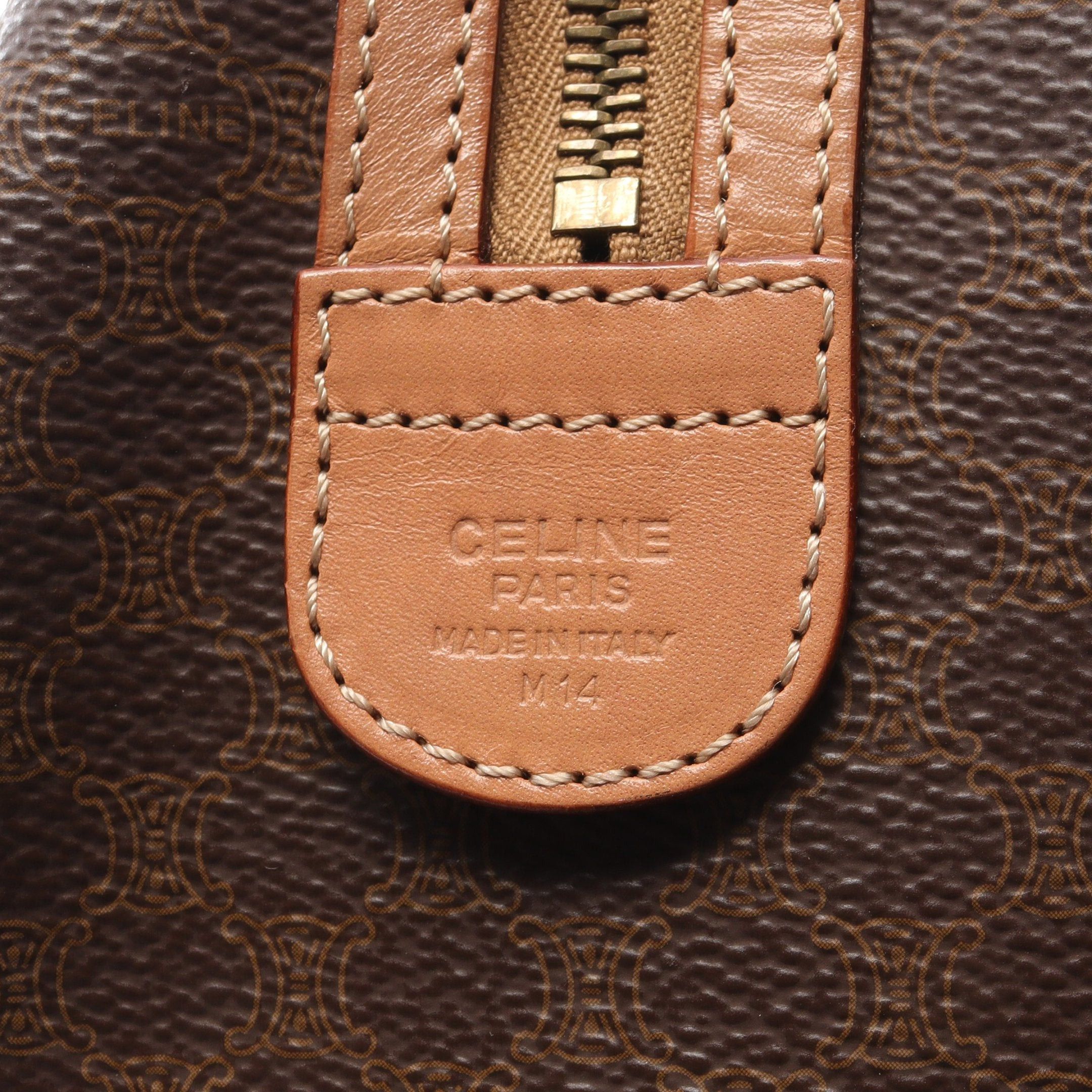 Celine Celine Macadam Handbag Mini Boston Bag Leather Brown Size ONE SIZE - 4 Thumbnail