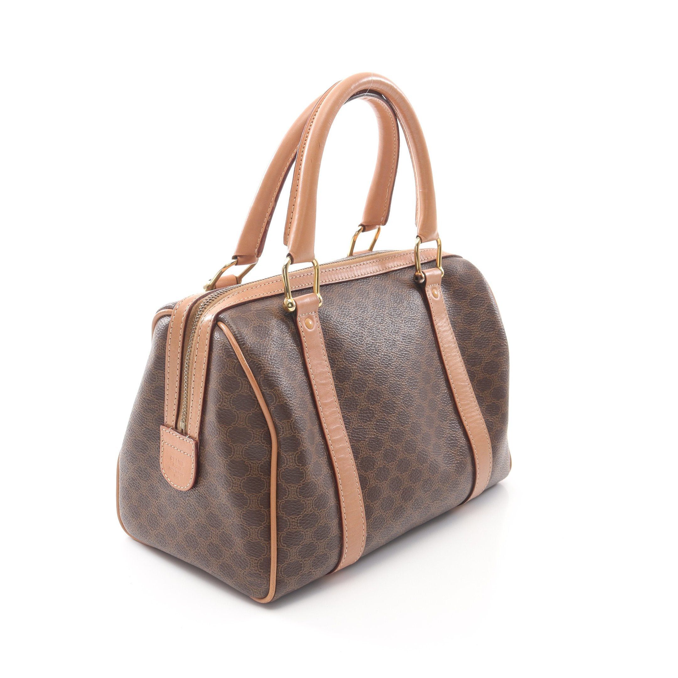 Celine Celine Macadam Handbag Mini Boston Bag Leather Brown Size ONE SIZE - 2 Thumbnail