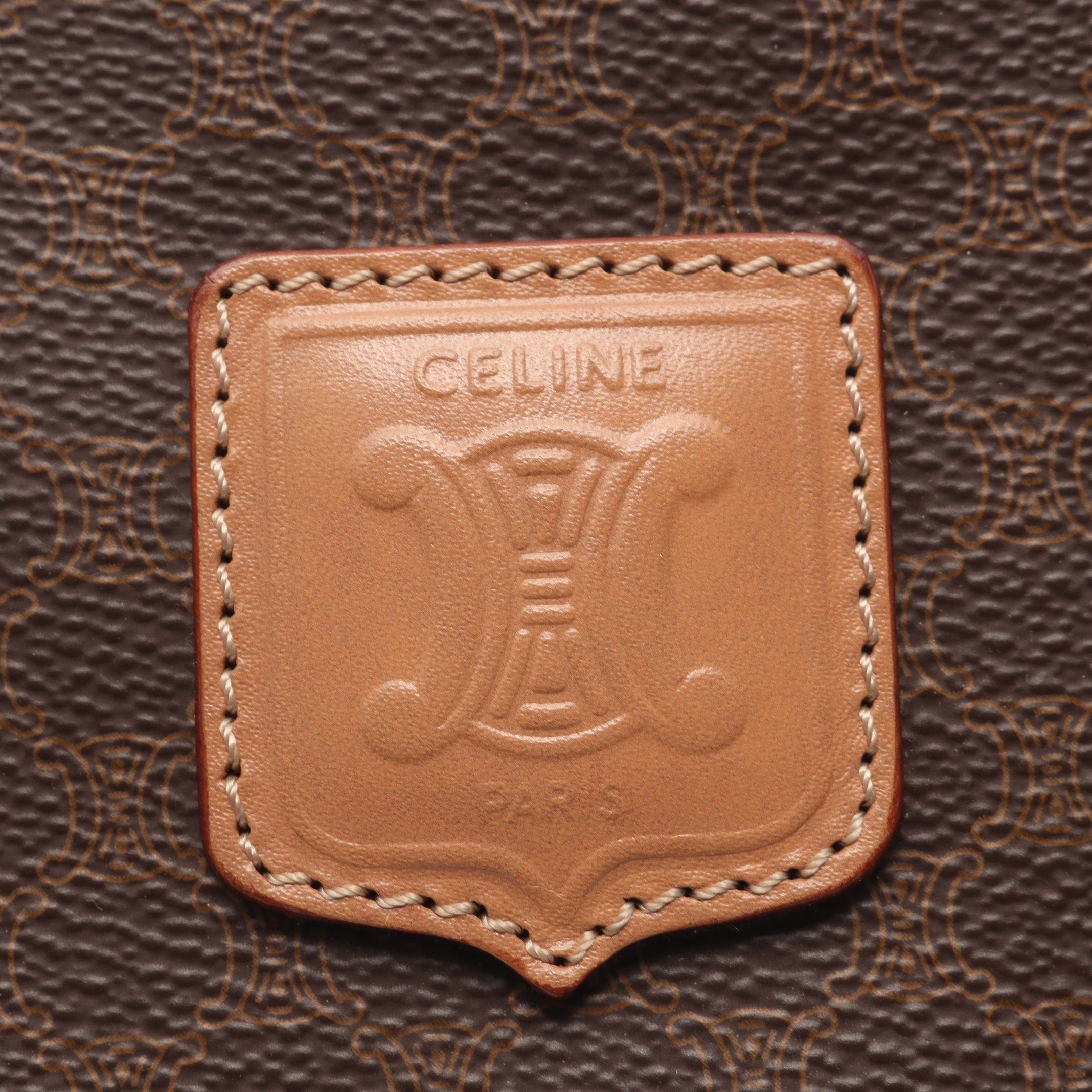 Celine Celine Macadam Handbag Mini Boston Bag Leather Brown Size ONE SIZE - 9 Thumbnail