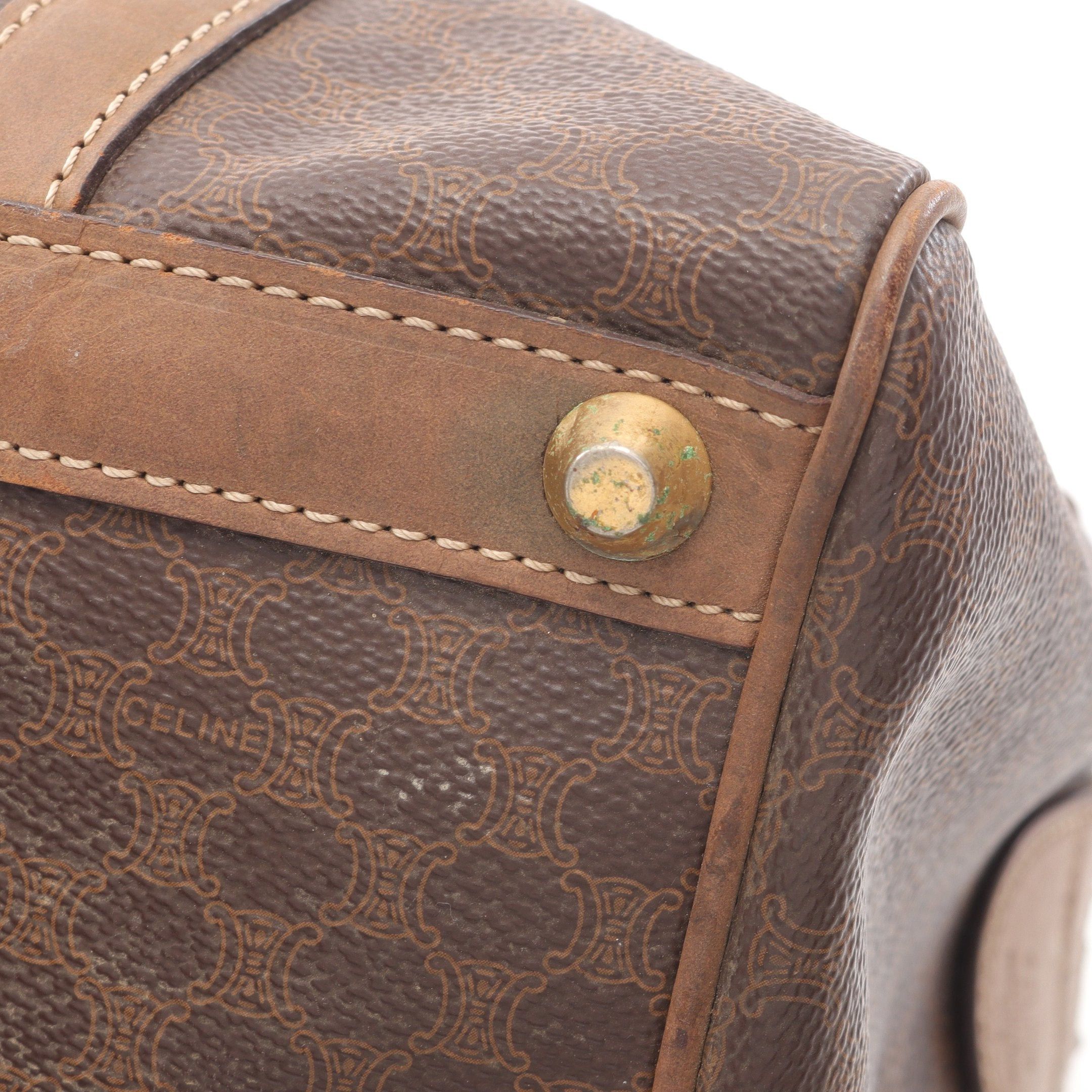 Celine Celine Macadam Handbag Mini Boston Bag Leather Brown Gray Size ONE SIZE - 11 Thumbnail