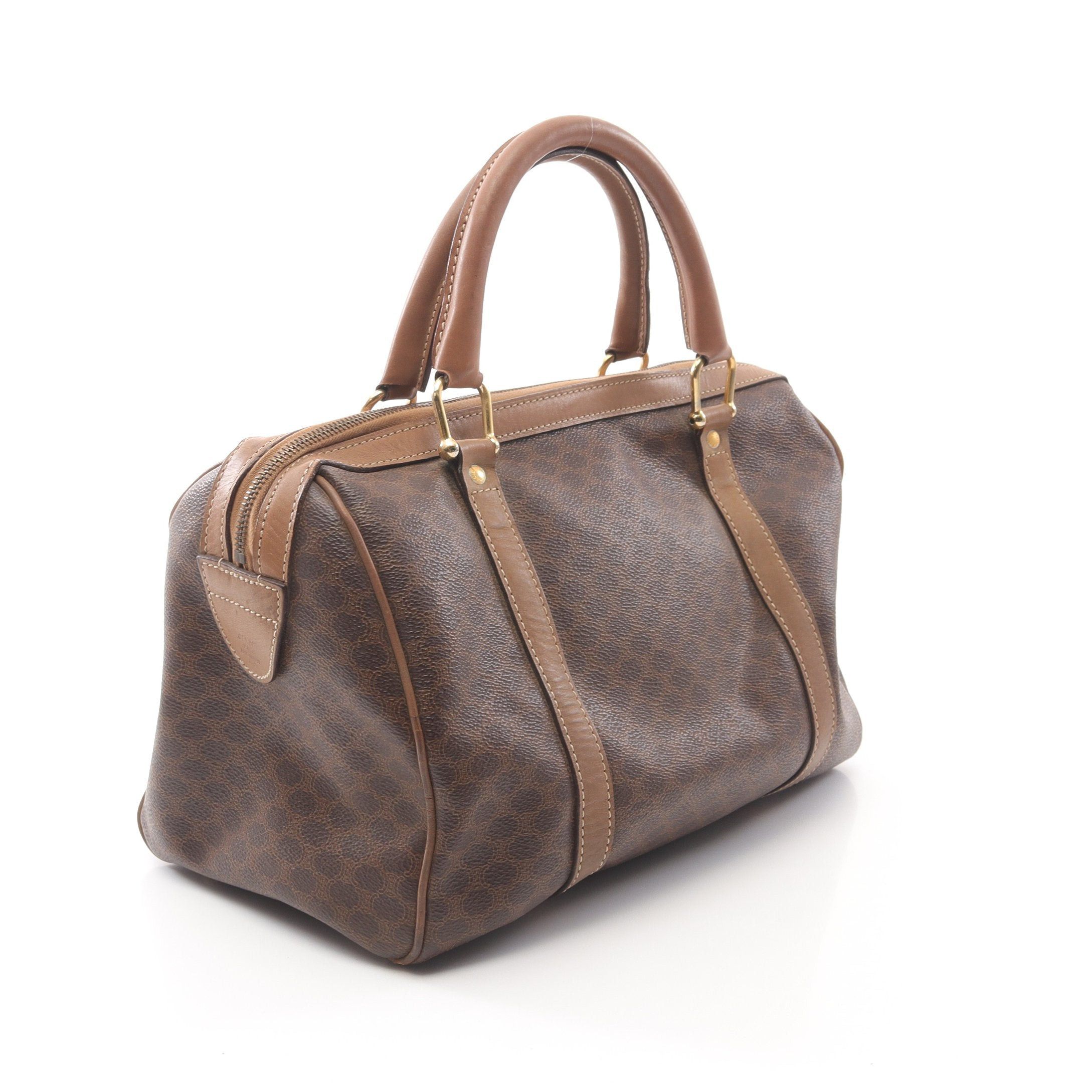 Celine Celine Macadam Handbag Mini Boston Bag Leather Brown Gray Size ONE SIZE - 2 Thumbnail