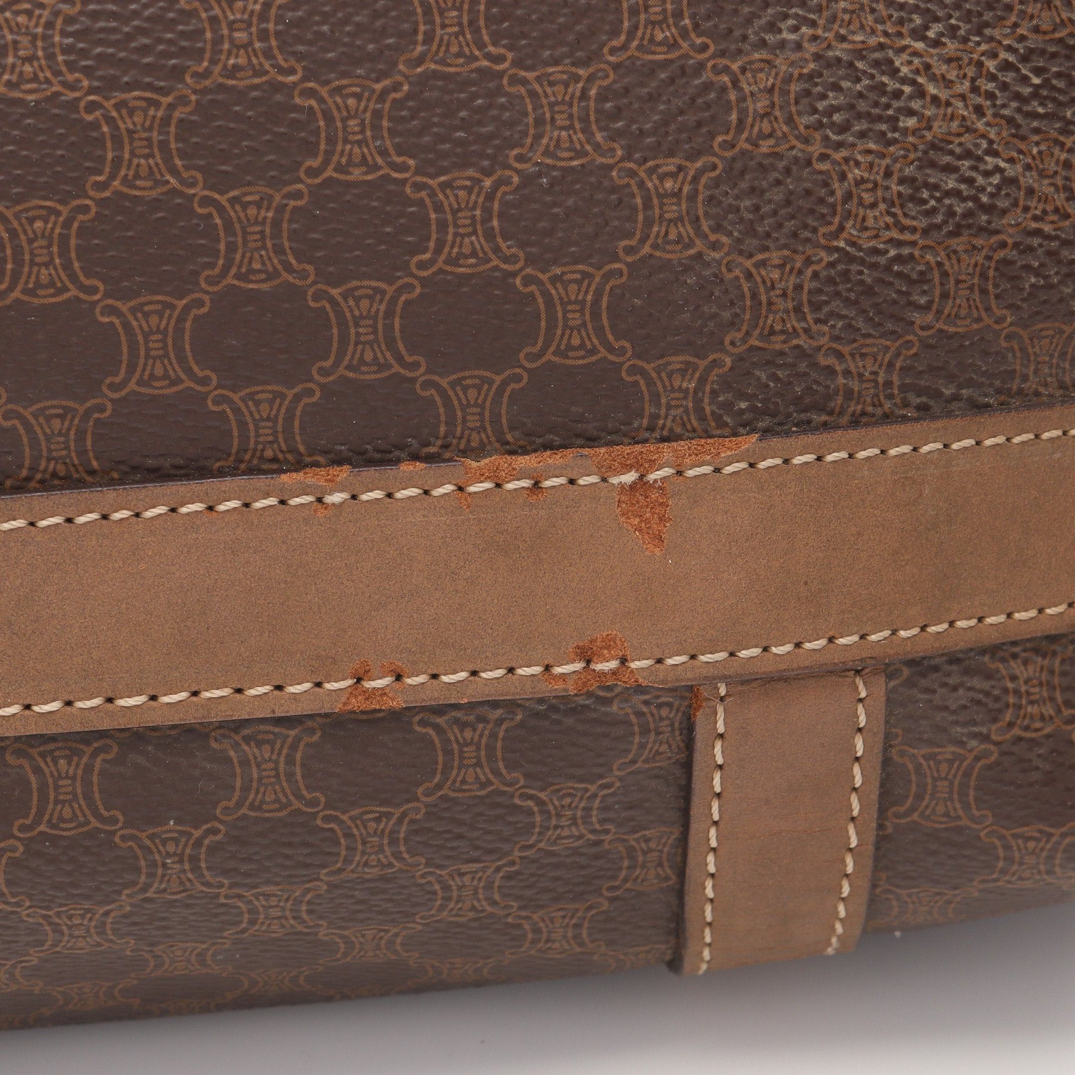 Celine Celine Macadam Handbag Mini Boston Bag Leather Brown Gray Size ONE SIZE - 6 Thumbnail