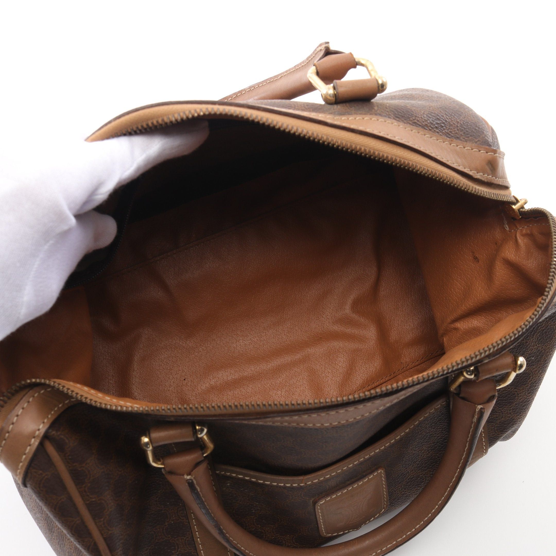 Celine Celine Macadam Handbag Mini Boston Bag Leather Brown Gray Size ONE SIZE - 3 Thumbnail