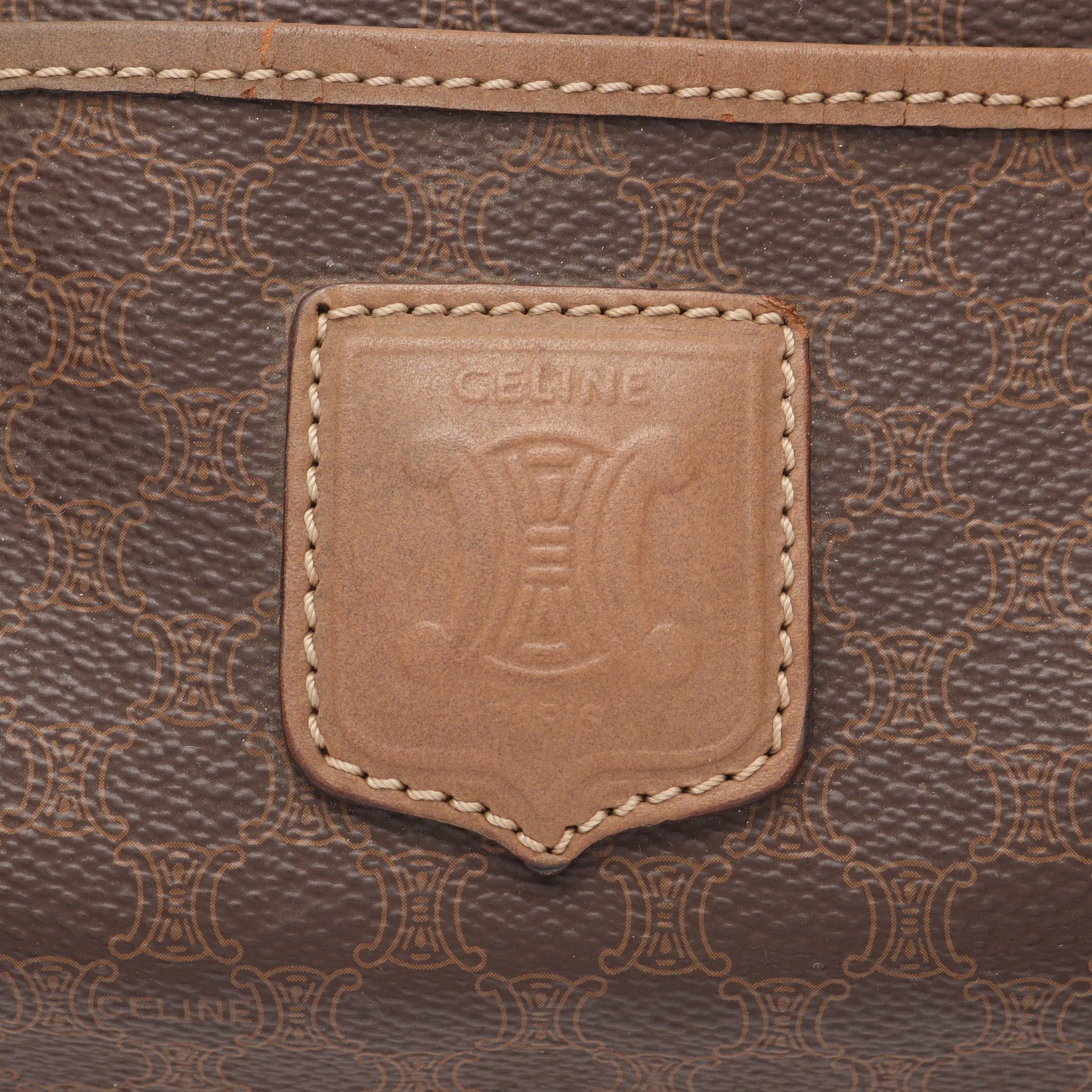 Celine Celine Macadam Handbag Mini Boston Bag Leather Brown Gray Size ONE SIZE - 4 Thumbnail