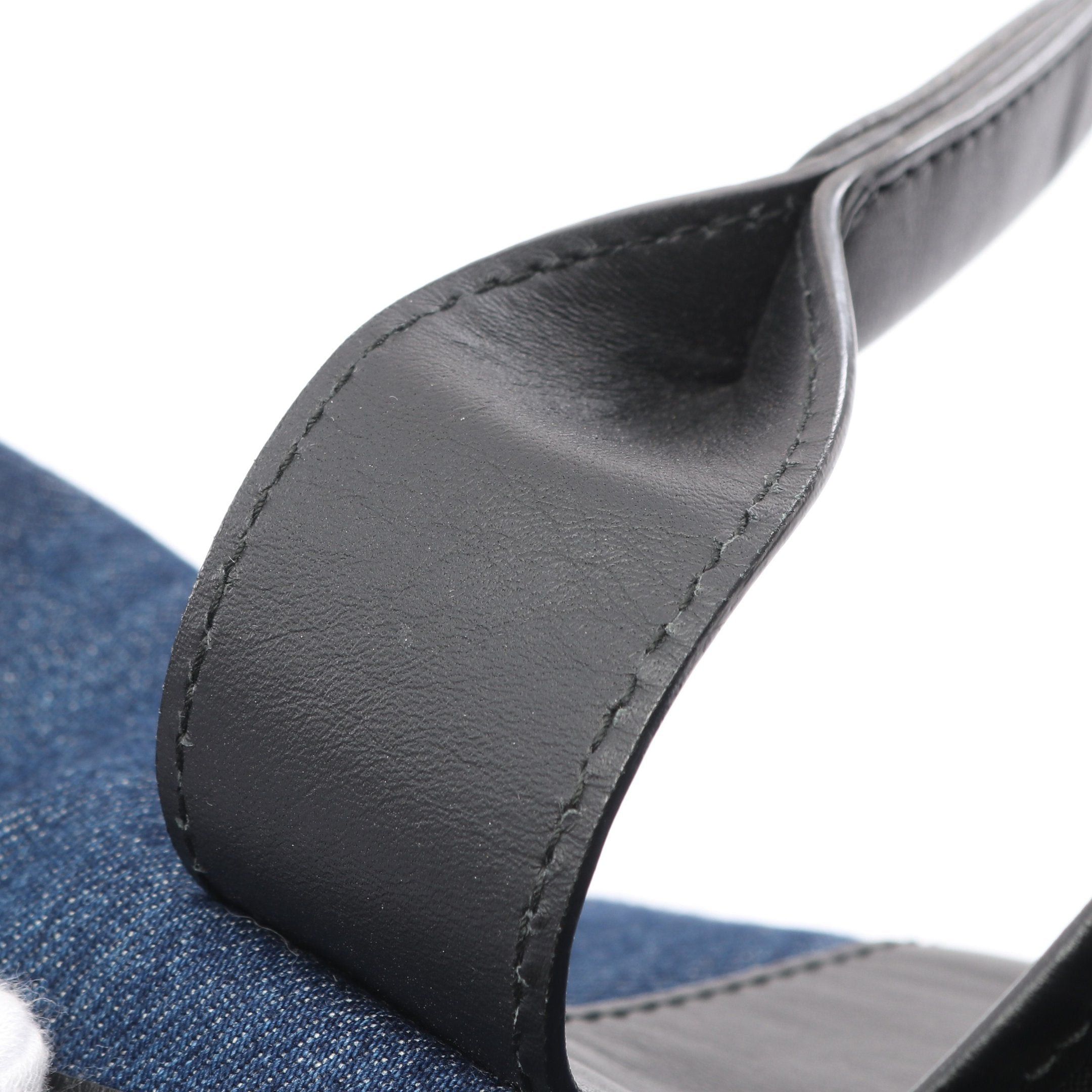Balenciaga Balenciaga Navy Cabas Hippopotamus M Handbag Tote Bag Denim Leather Indigo Blue Black Size ONE SIZE - 9 Thumbnail