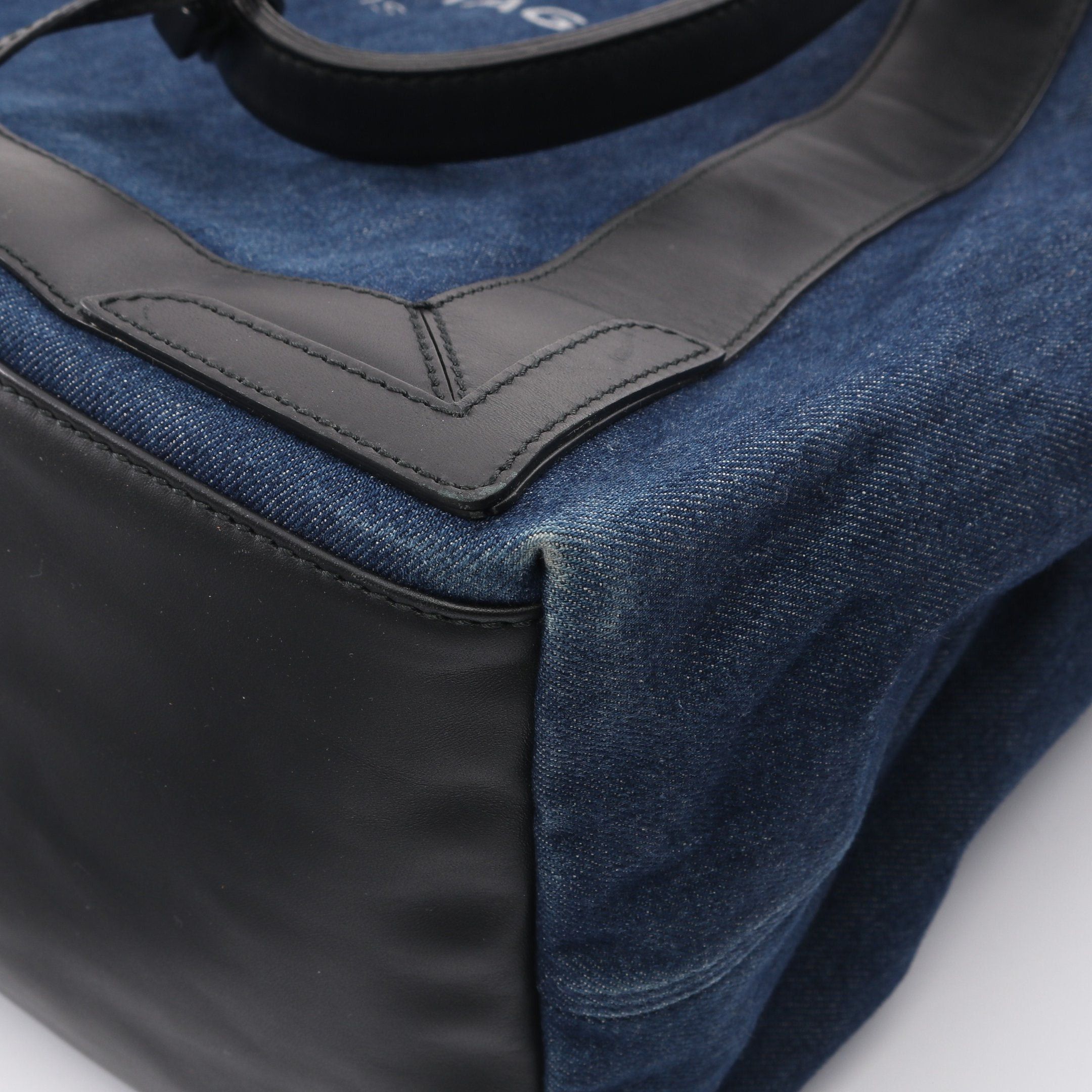 Balenciaga Balenciaga Navy Cabas Hippopotamus M Handbag Tote Bag Denim Leather Indigo Blue Black Size ONE SIZE - 6 Thumbnail