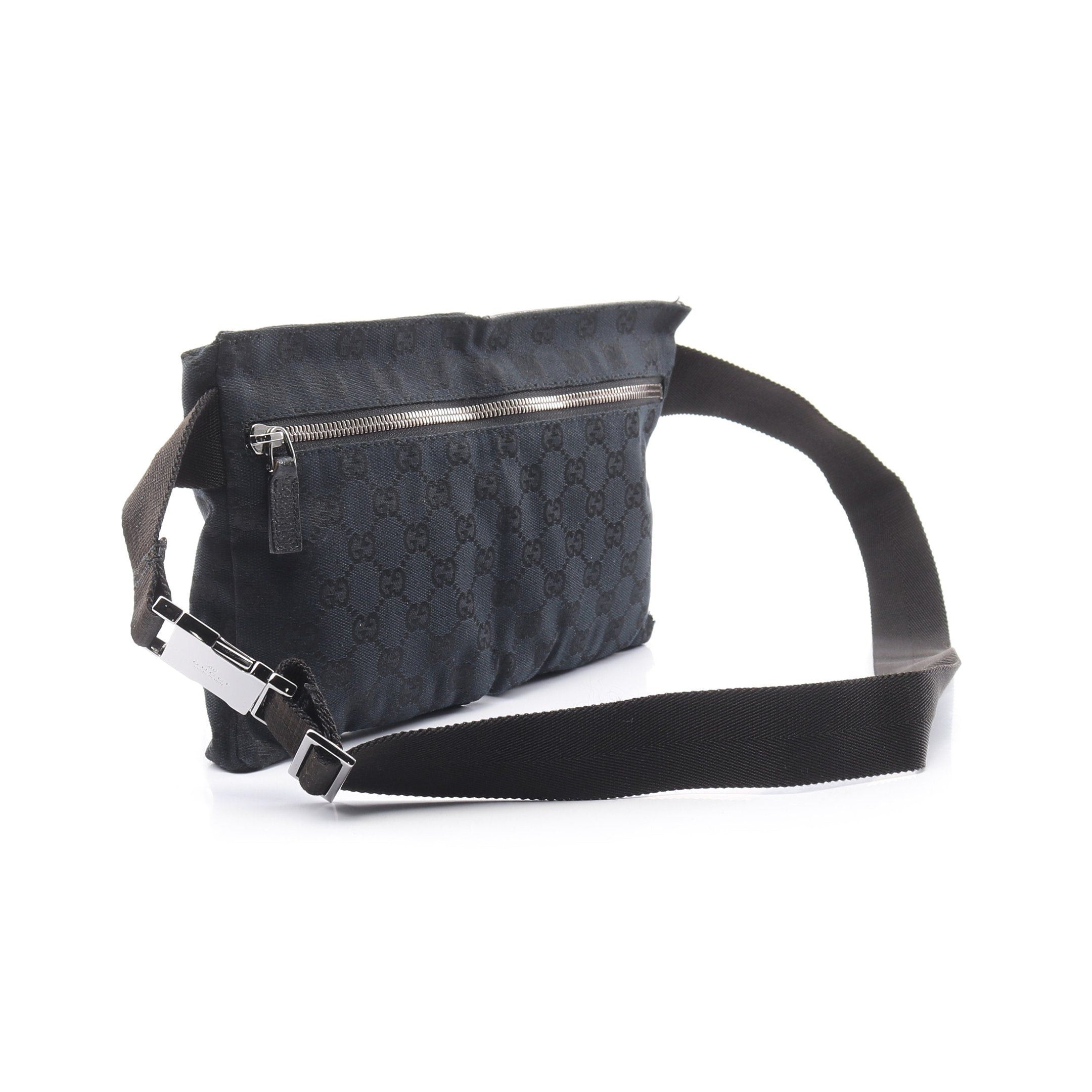 Gucci Gucci Gg Canvas Body Bag Waist Leather Black Size ONE SIZE - 2 Thumbnail