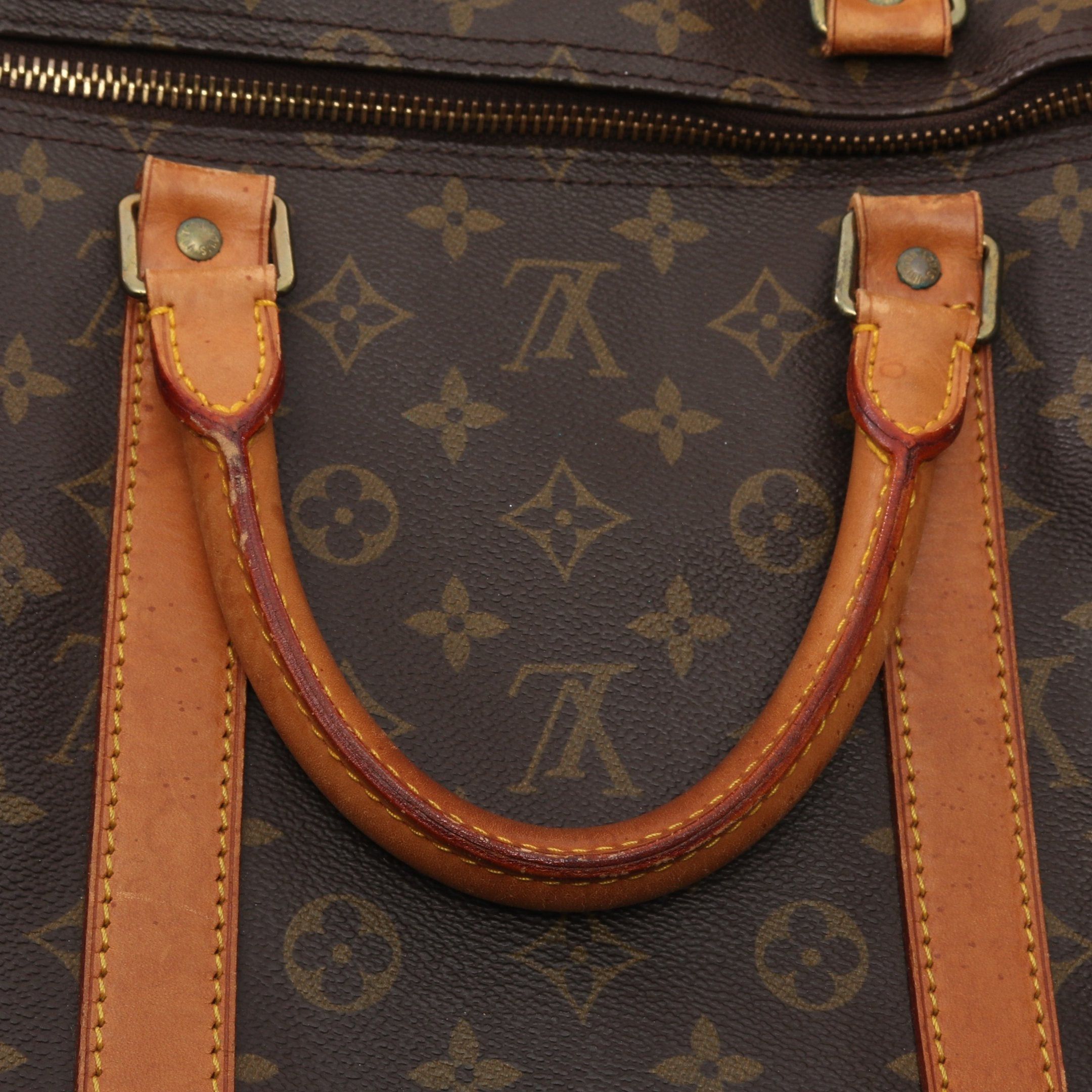 Louis Vuitton Louis Vuitton Keepall 55 Monogram Boston Bag Leather Brown Size ONE SIZE - 12 Thumbnail