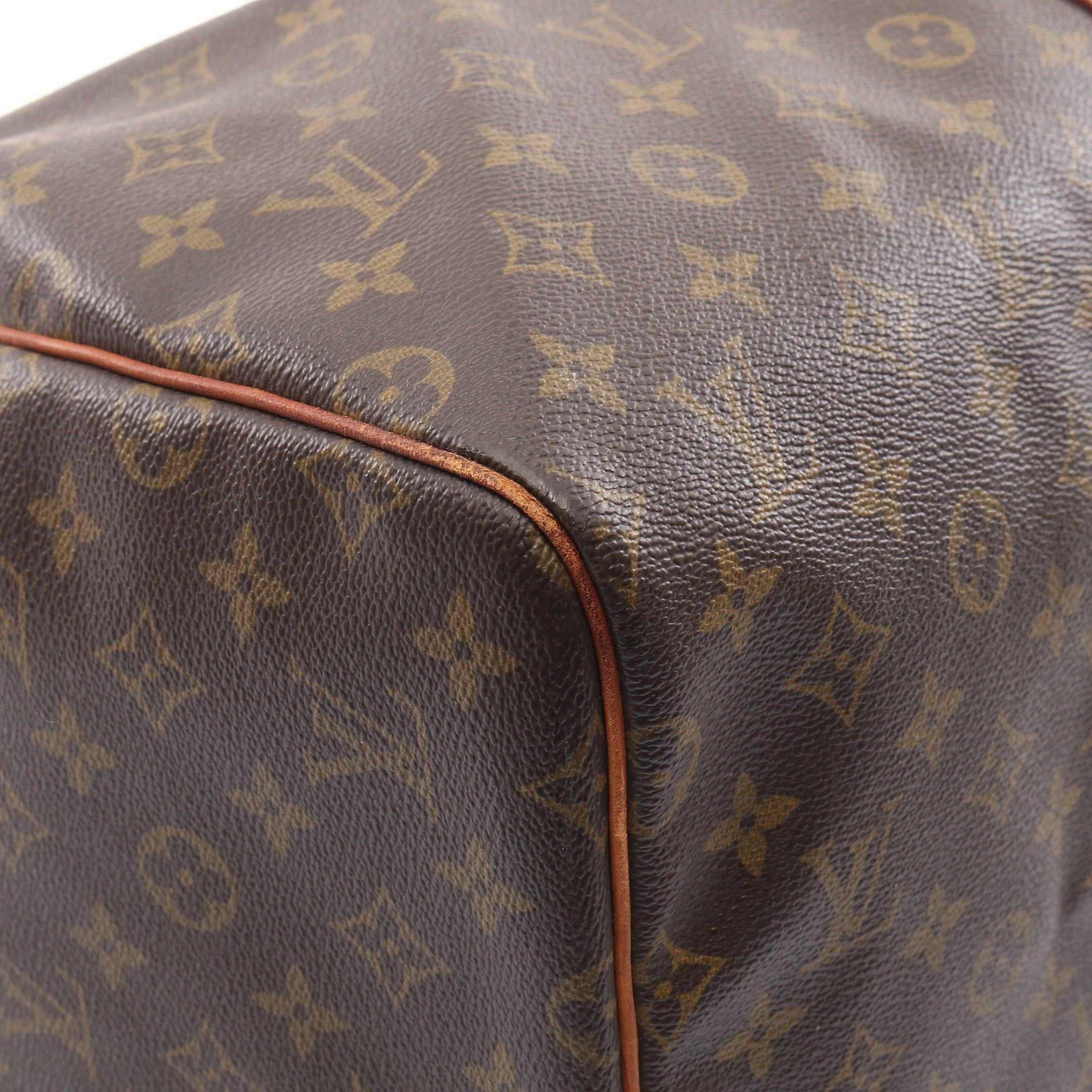 Louis Vuitton Louis Vuitton Keepall 55 Monogram Boston Bag Leather Brown Size ONE SIZE - 6 Thumbnail