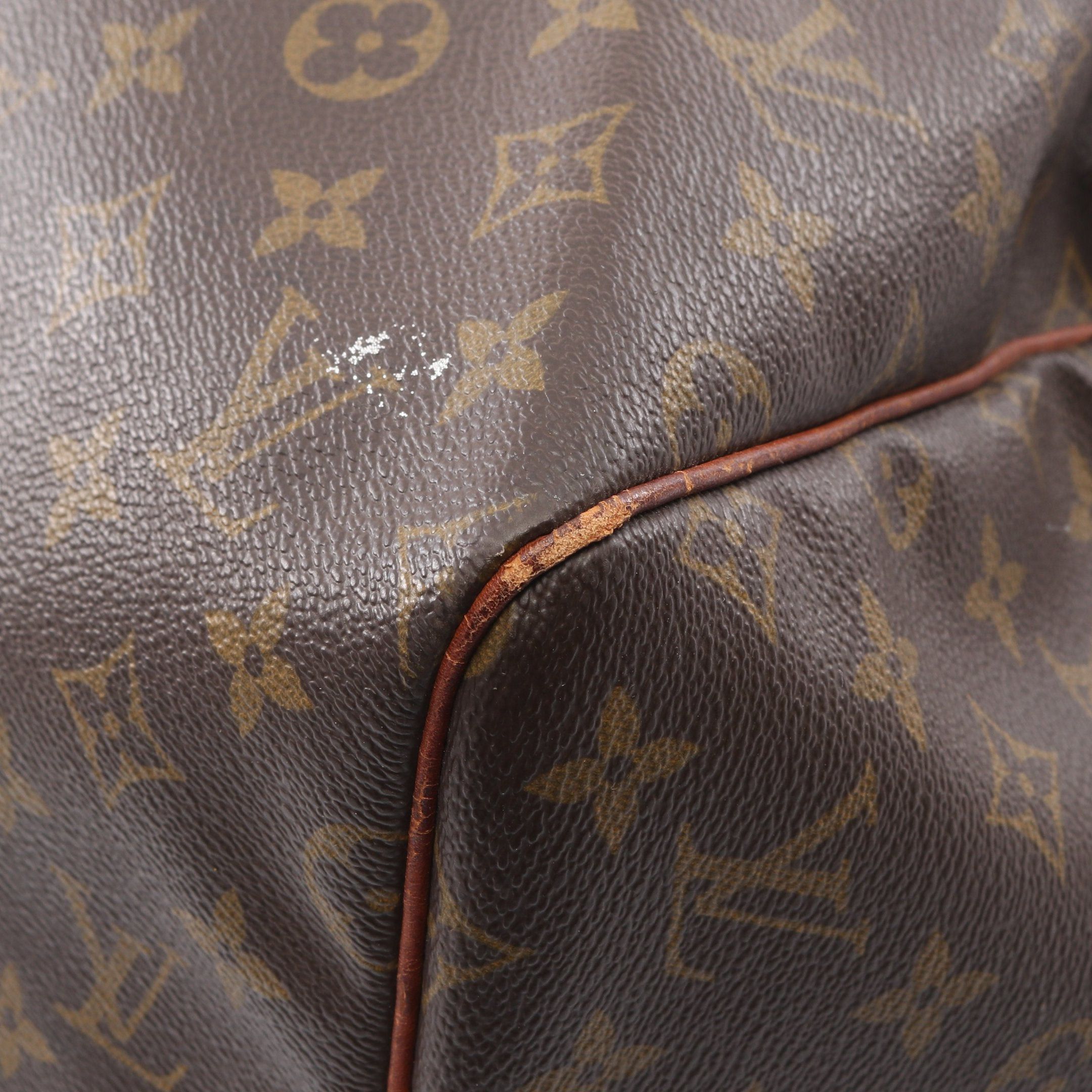 Louis Vuitton Louis Vuitton Keepall 55 Monogram Boston Bag Leather Brown Size ONE SIZE - 7 Thumbnail