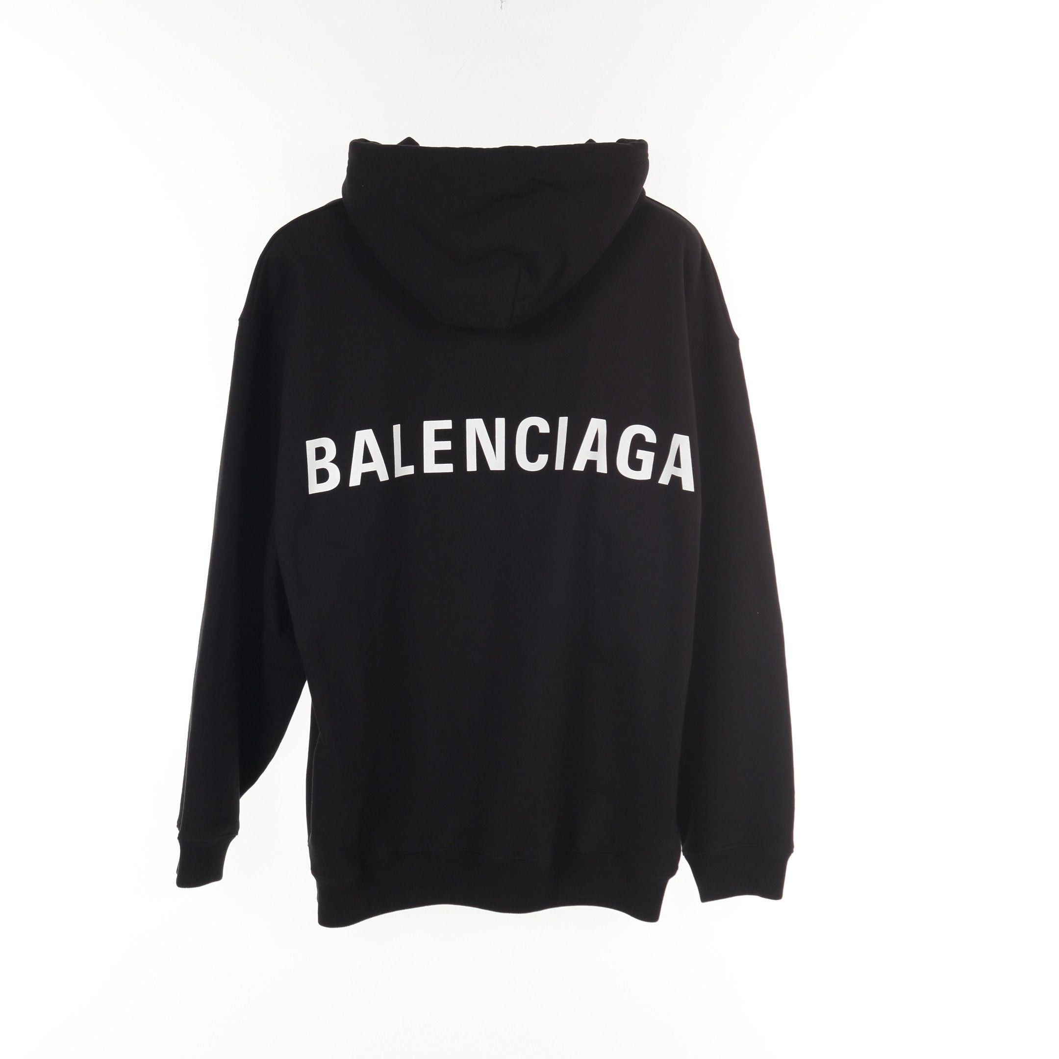 Balenciaga Balenciaga Back Logo Pullover Hoodie Cotton Black Size ONE SIZE - 2 Thumbnail