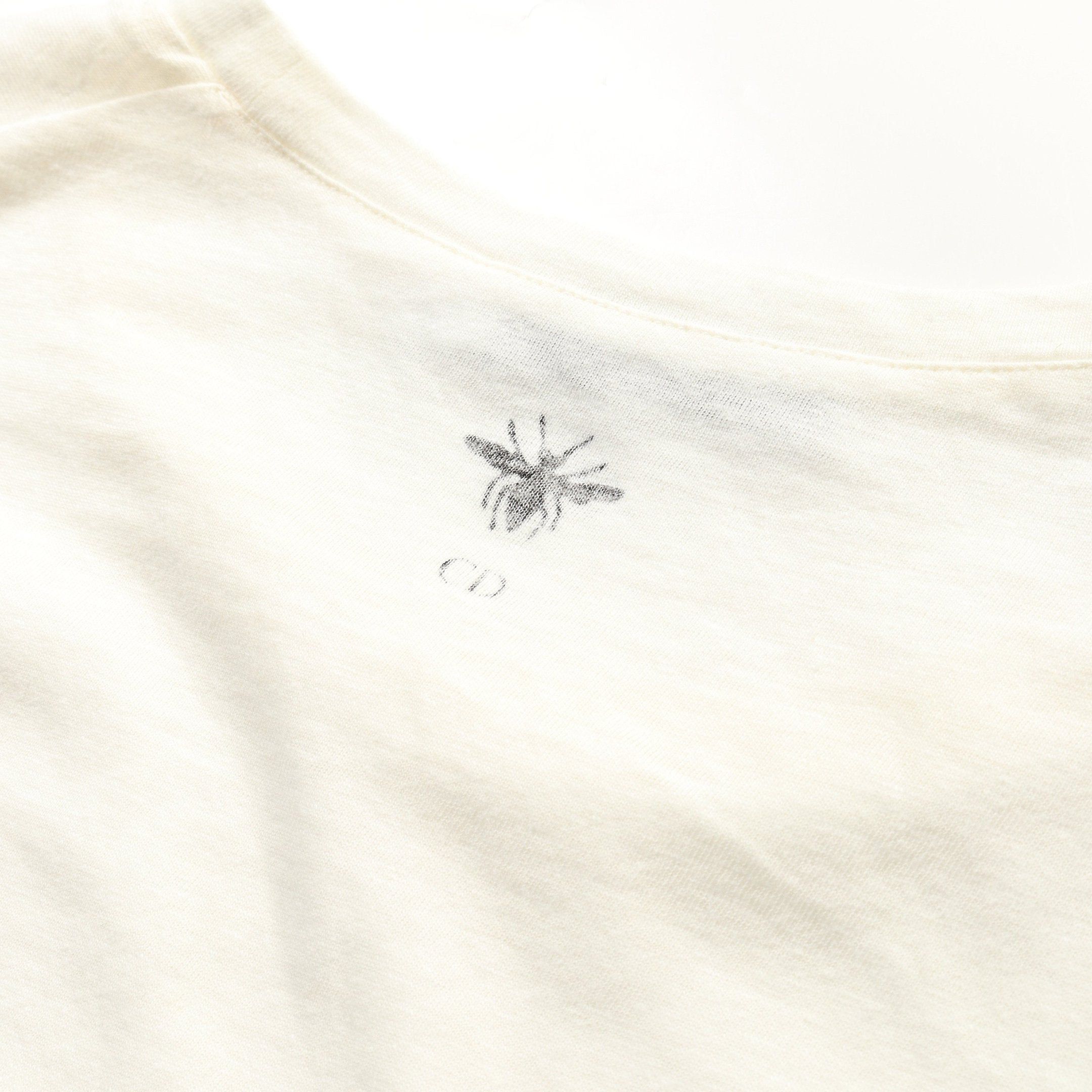 Dior Dior T-Shirt Crew Neck Cotton Linen Off White Black Size ONE SIZE - 8 Thumbnail