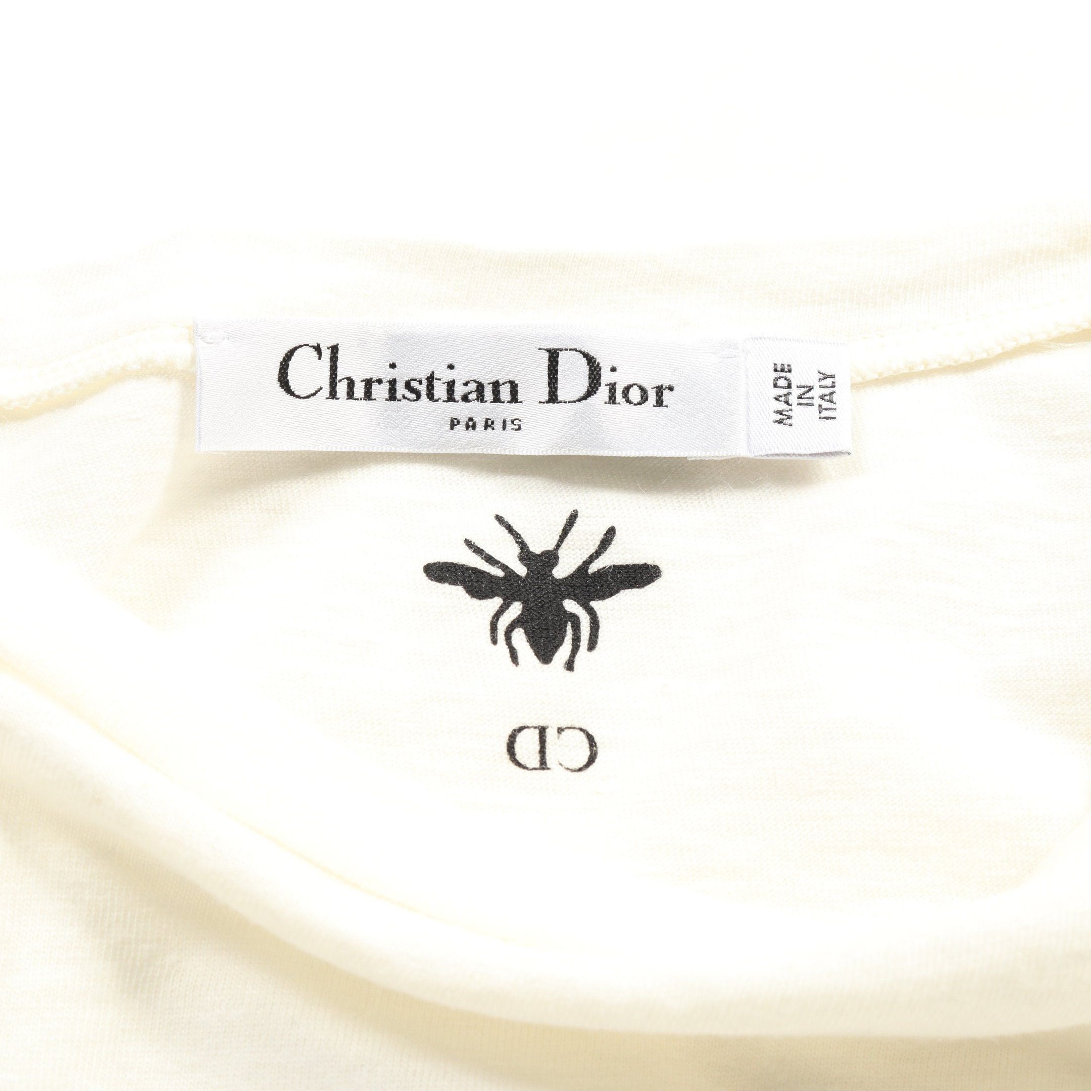 Dior Dior T-Shirt Crew Neck Cotton Linen Off White Black Size ONE SIZE - 3 Thumbnail