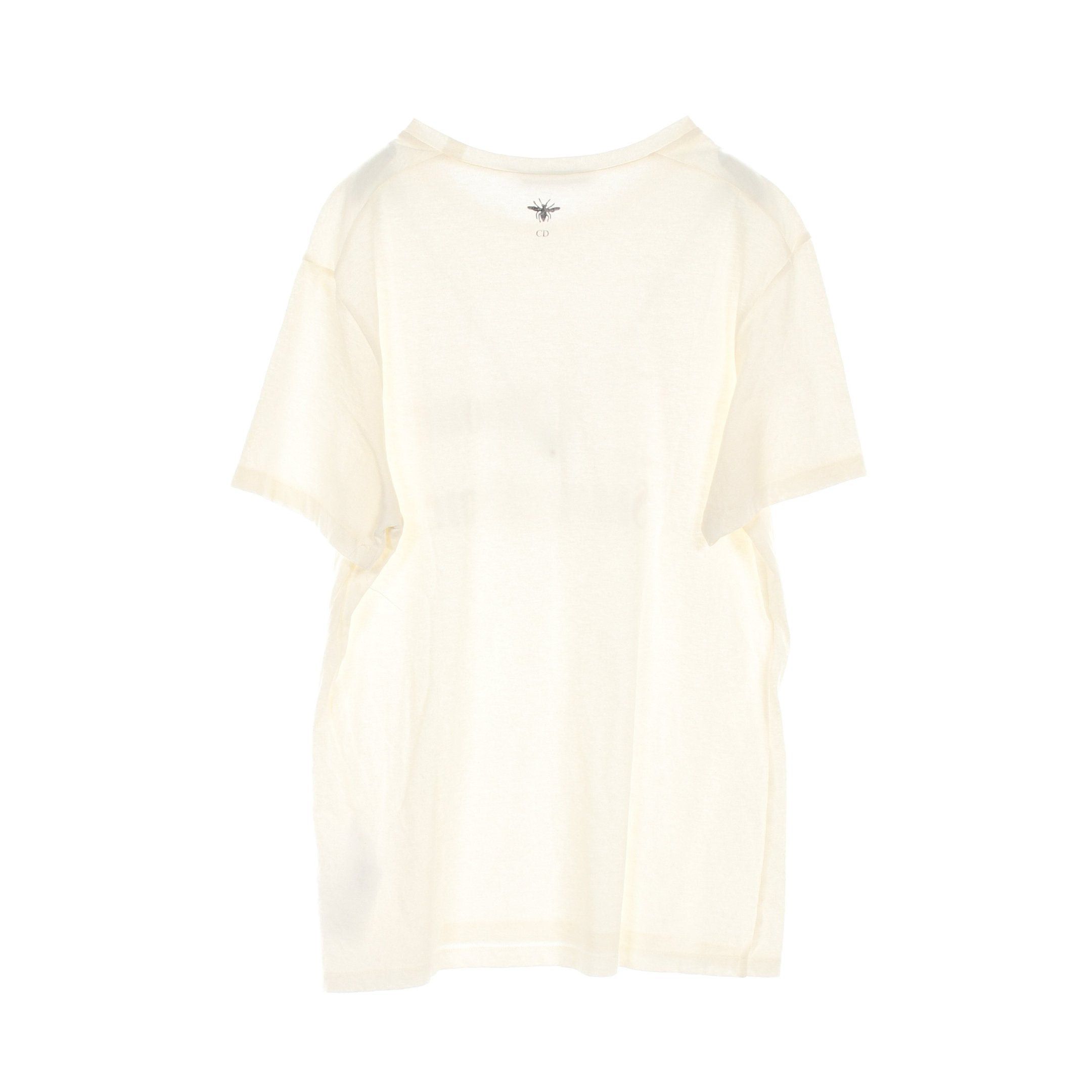 Dior Dior T-Shirt Crew Neck Cotton Linen Off White Black Size ONE SIZE - 2 Thumbnail
