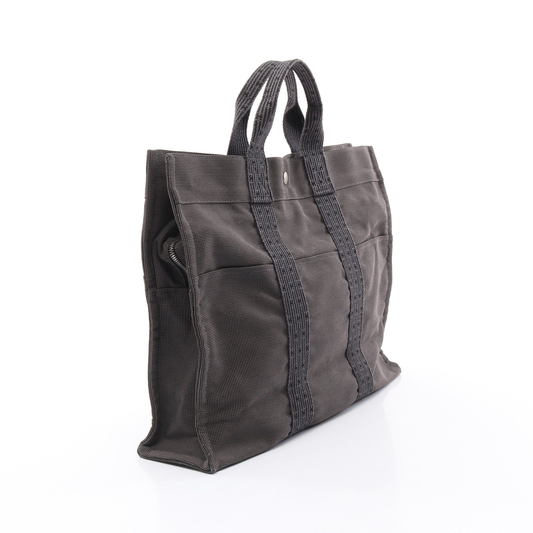 Hermes Hermes Yale Line Mm Handbag Tote Bag Nylon Canvas Dark Gray Silver Hardware Size ONE SIZE - 2 Thumbnail